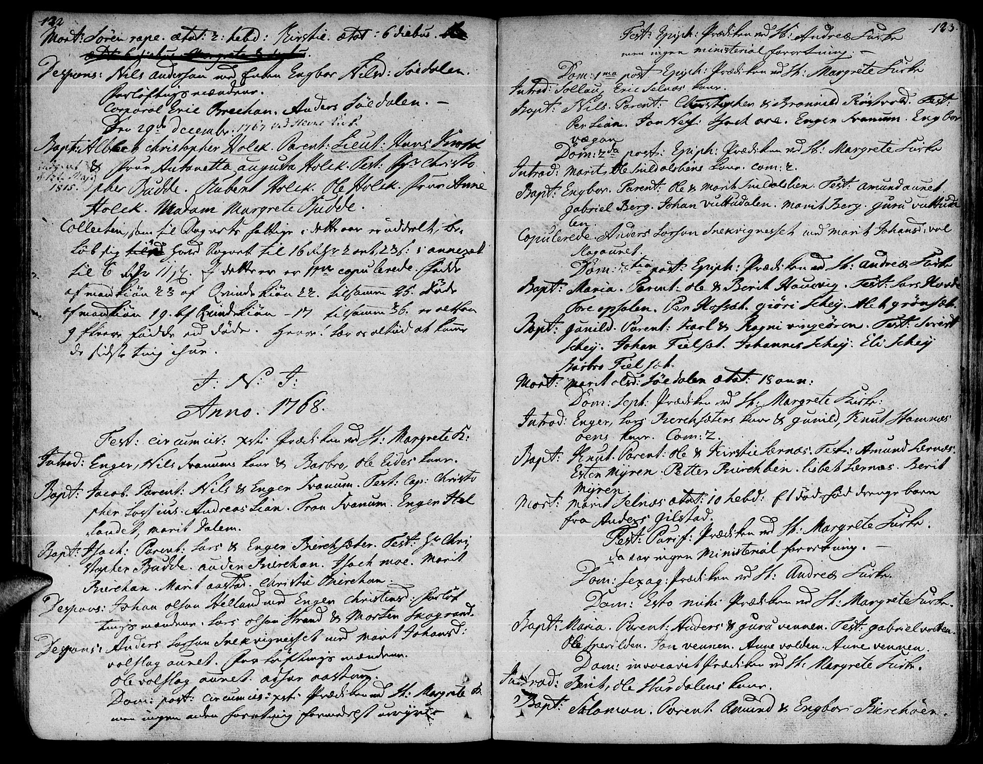 Ministerialprotokoller, klokkerbøker og fødselsregistre - Sør-Trøndelag, SAT/A-1456/630/L0489: Parish register (official) no. 630A02, 1757-1794, p. 122-123