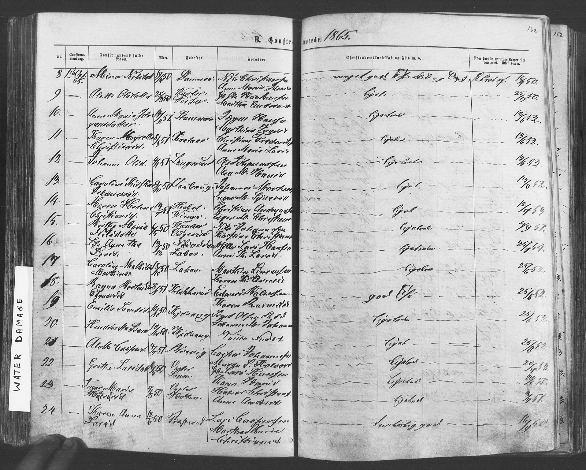Vestby prestekontor Kirkebøker, SAO/A-10893/F/Fa/L0008: Parish register (official) no. I 8, 1863-1877, p. 132
