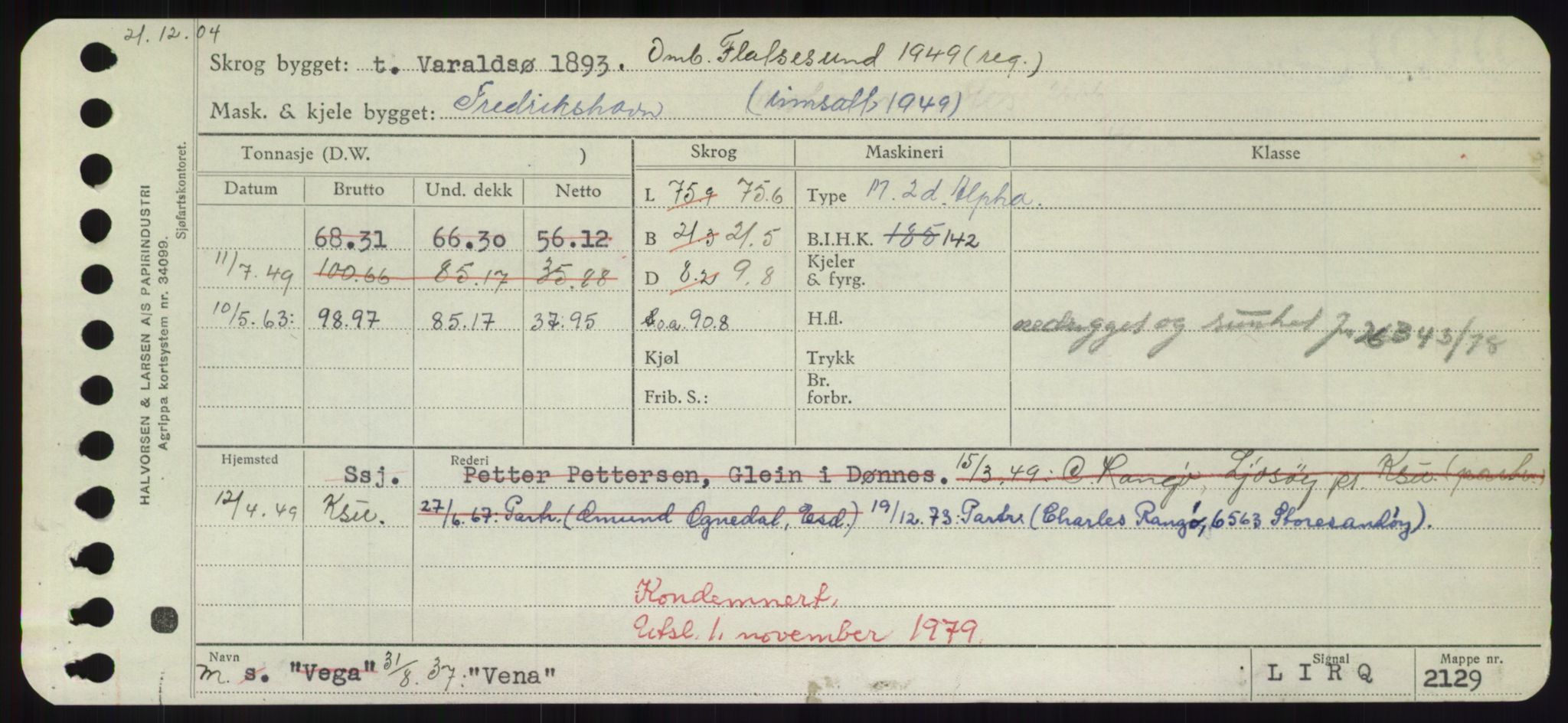 Sjøfartsdirektoratet med forløpere, Skipsmålingen, AV/RA-S-1627/H/Hd/L0040: Fartøy, U-Ve, p. 601