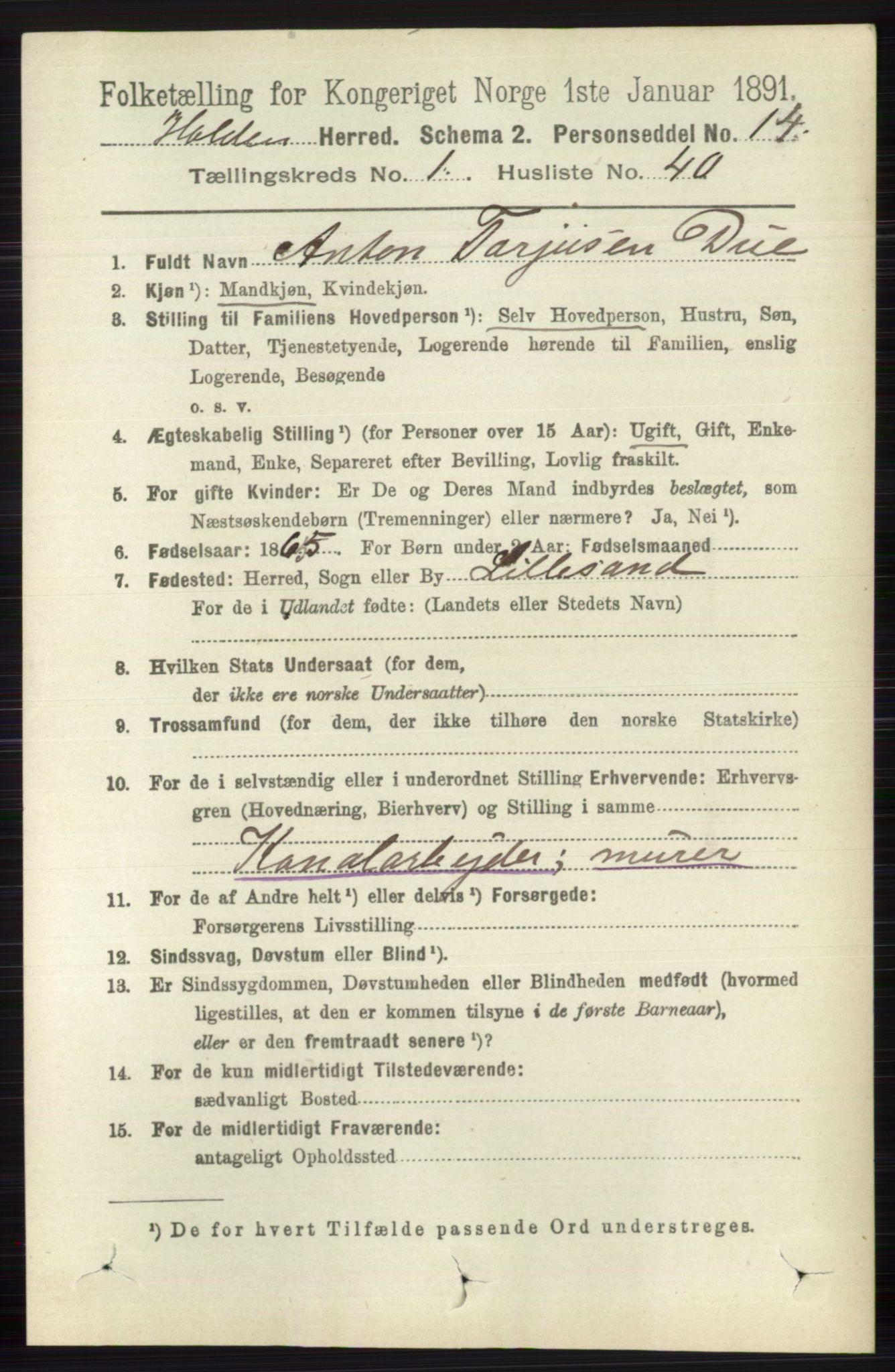 RA, 1891 census for 0819 Holla, 1891, p. 539