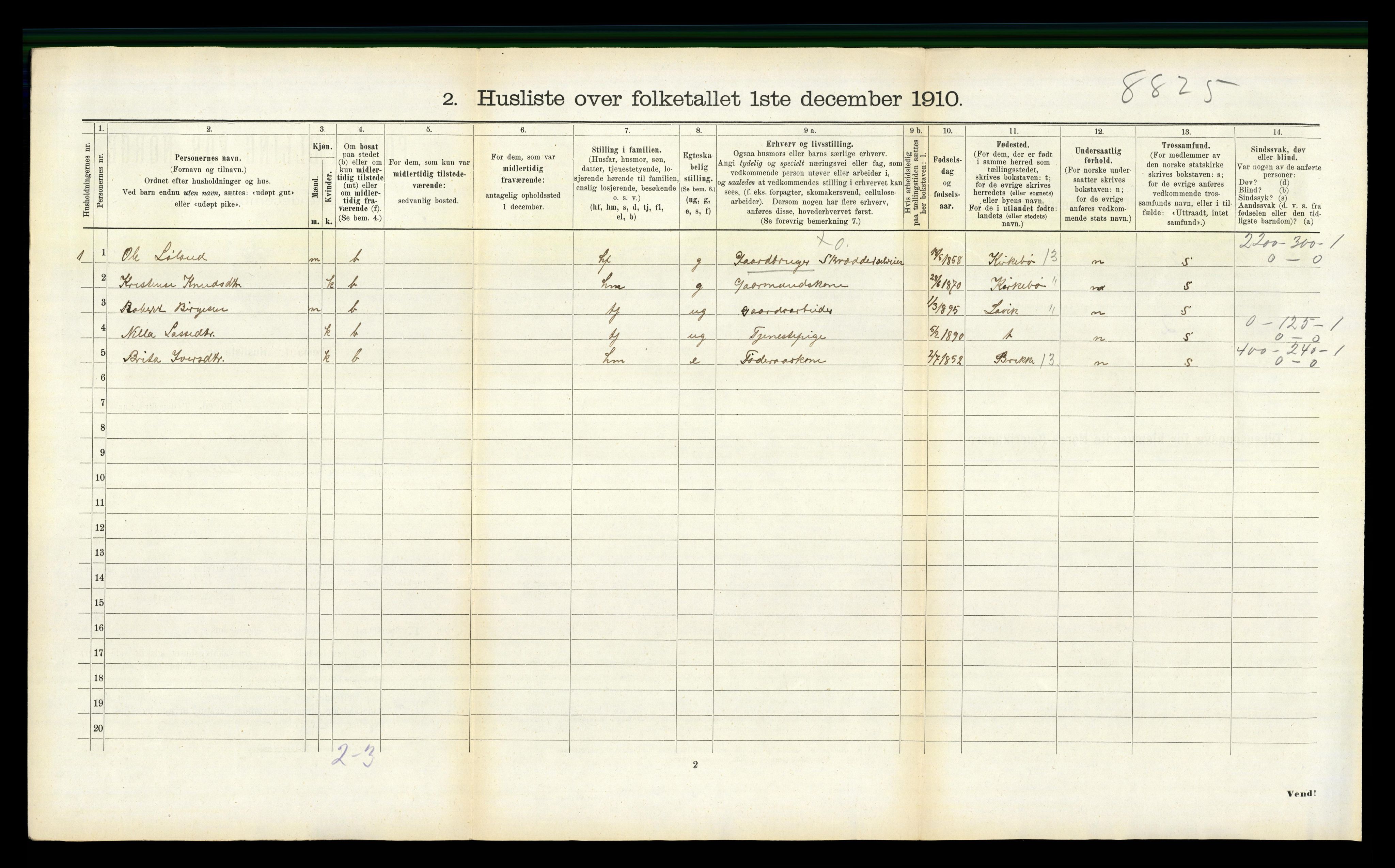 RA, 1910 census for Hyllestad, 1910, p. 776