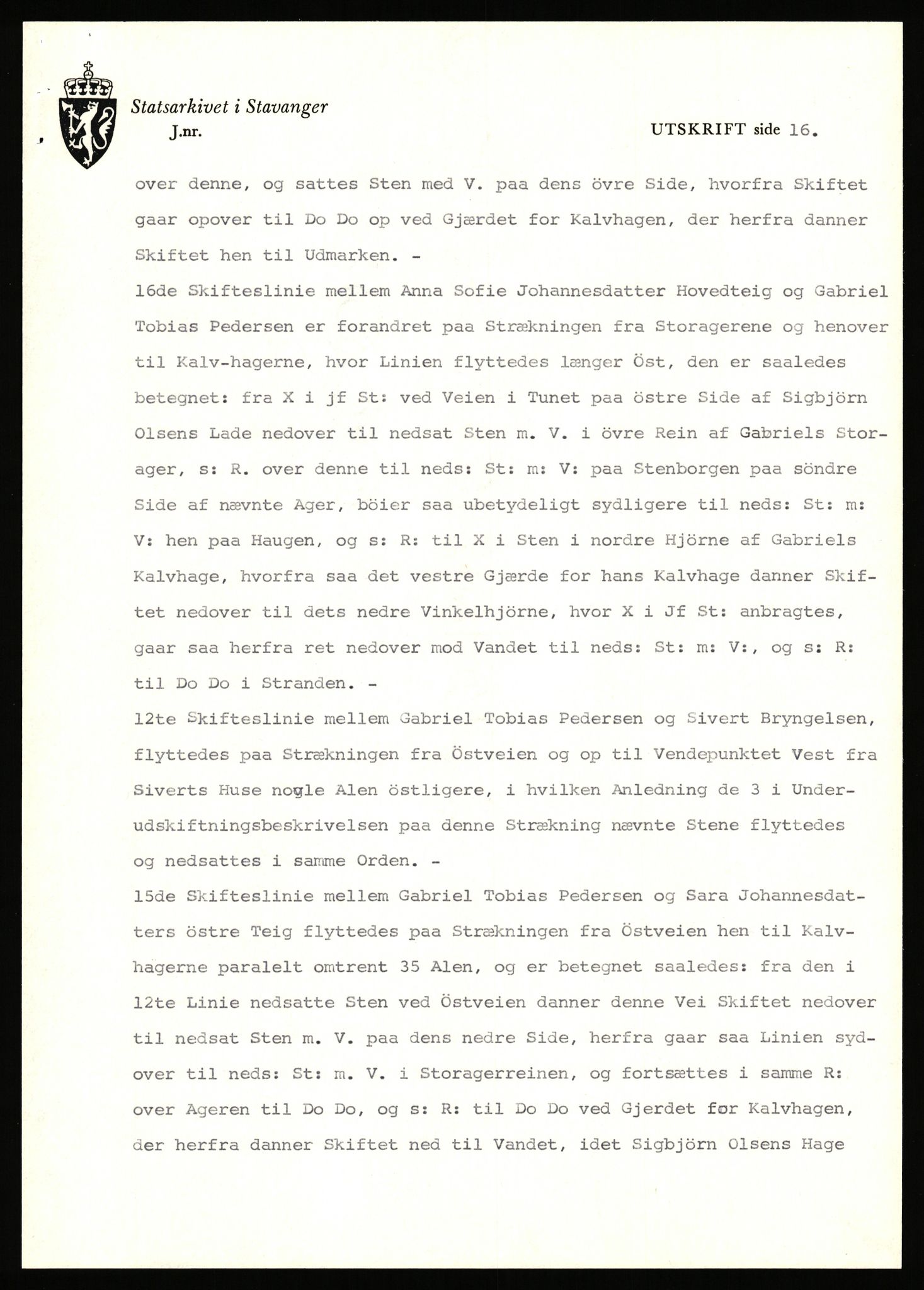 Statsarkivet i Stavanger, AV/SAST-A-101971/03/Y/Yj/L0029: Avskrifter sortert etter gårdsnavn: Haga i Skjold - Handeland, 1750-1930, p. 433