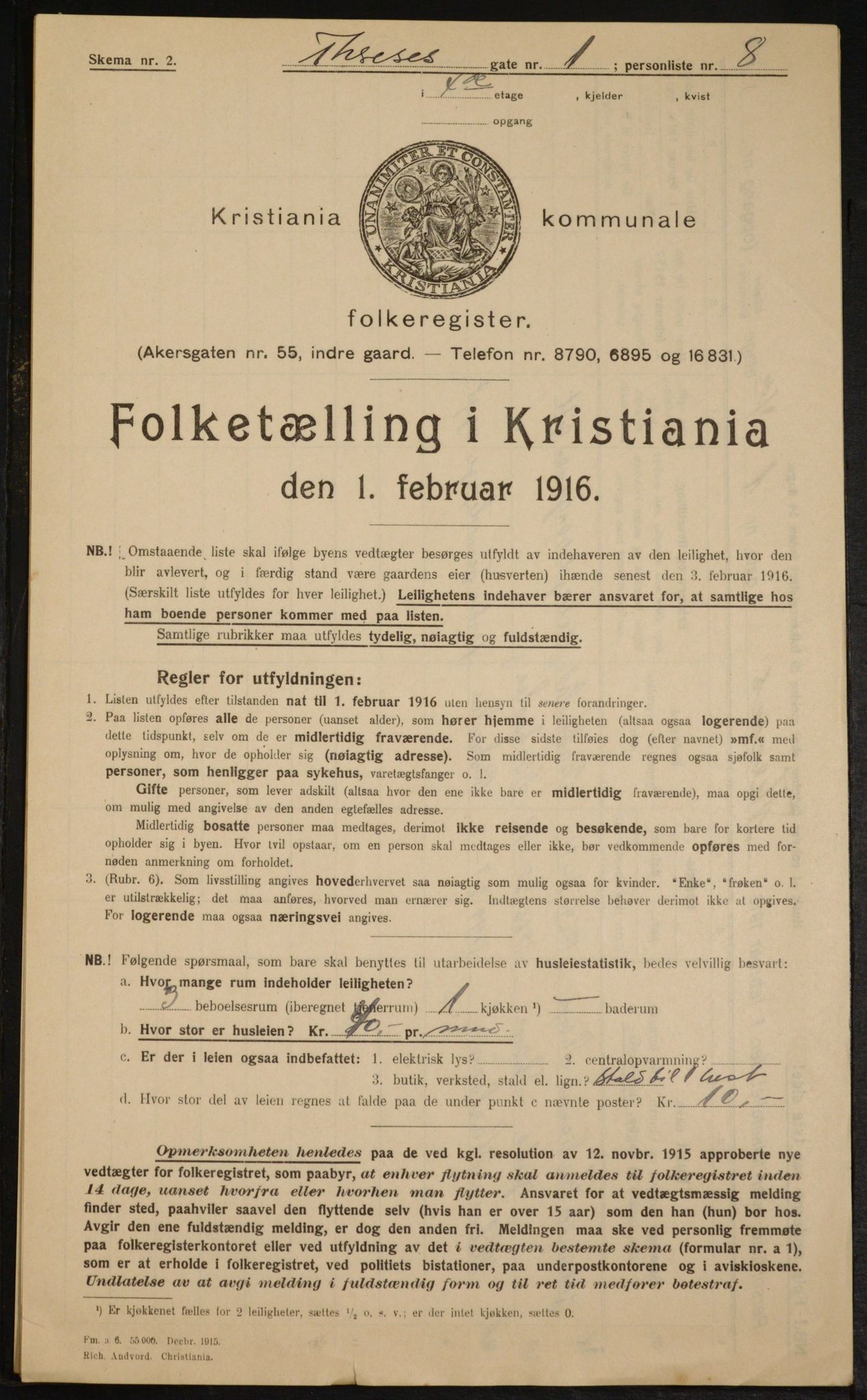 OBA, Municipal Census 1916 for Kristiania, 1916, p. 110649