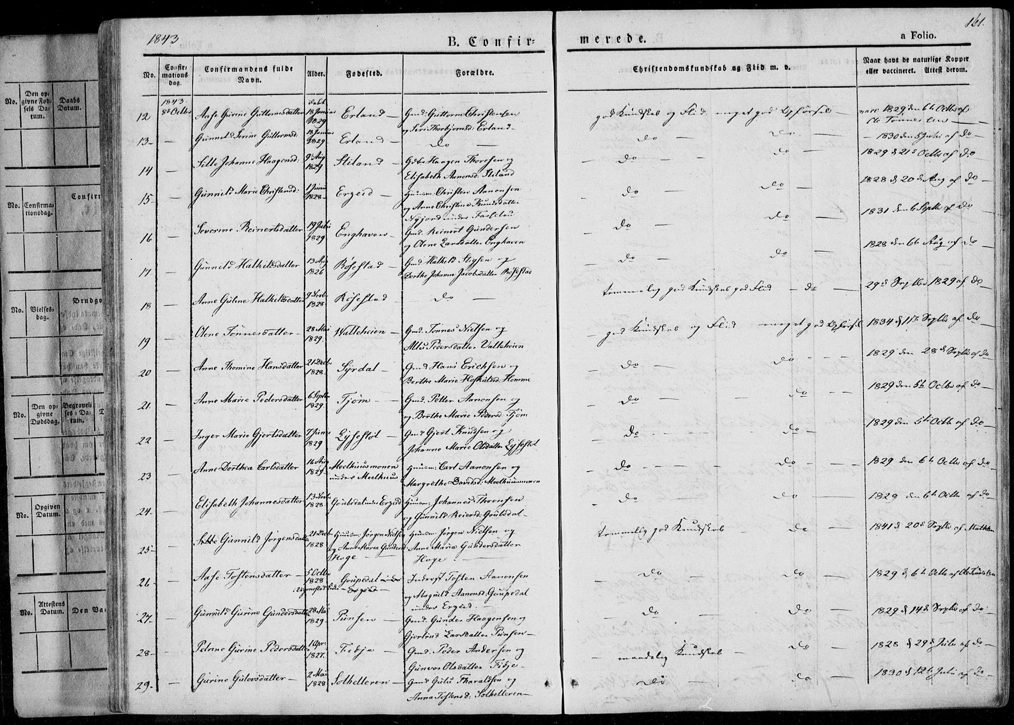 Sør-Audnedal sokneprestkontor, SAK/1111-0039/F/Fa/Fab/L0006: Parish register (official) no. A 6, 1829-1855, p. 161
