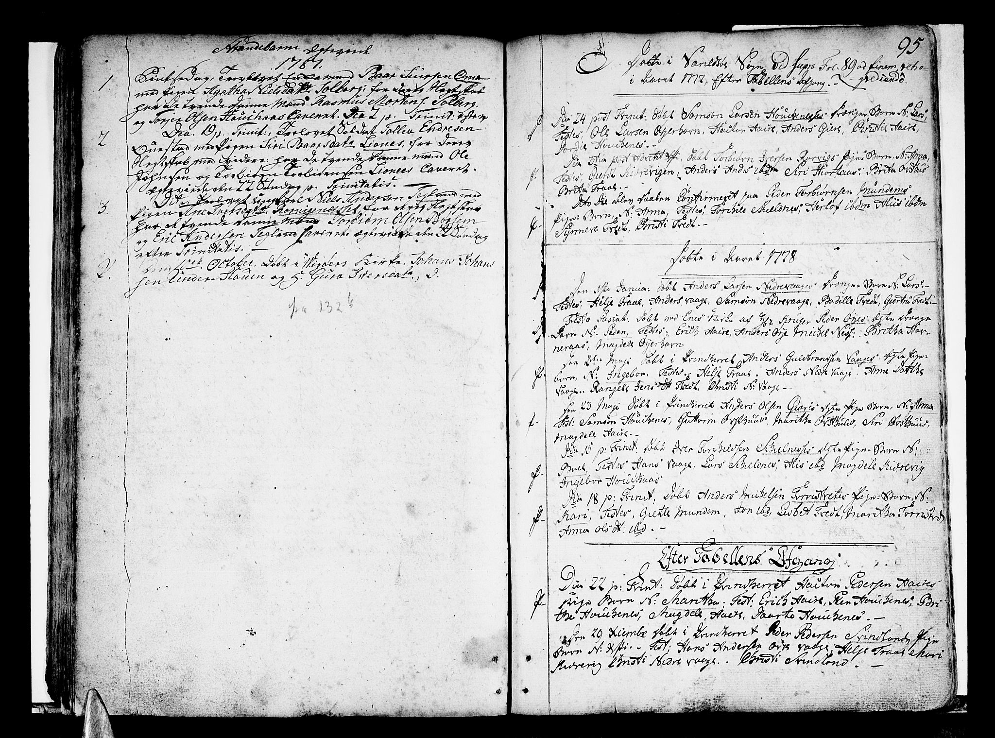 Strandebarm sokneprestembete, SAB/A-78401/H/Haa: Parish register (official) no. A 3 /1, 1750-1787, p. 95