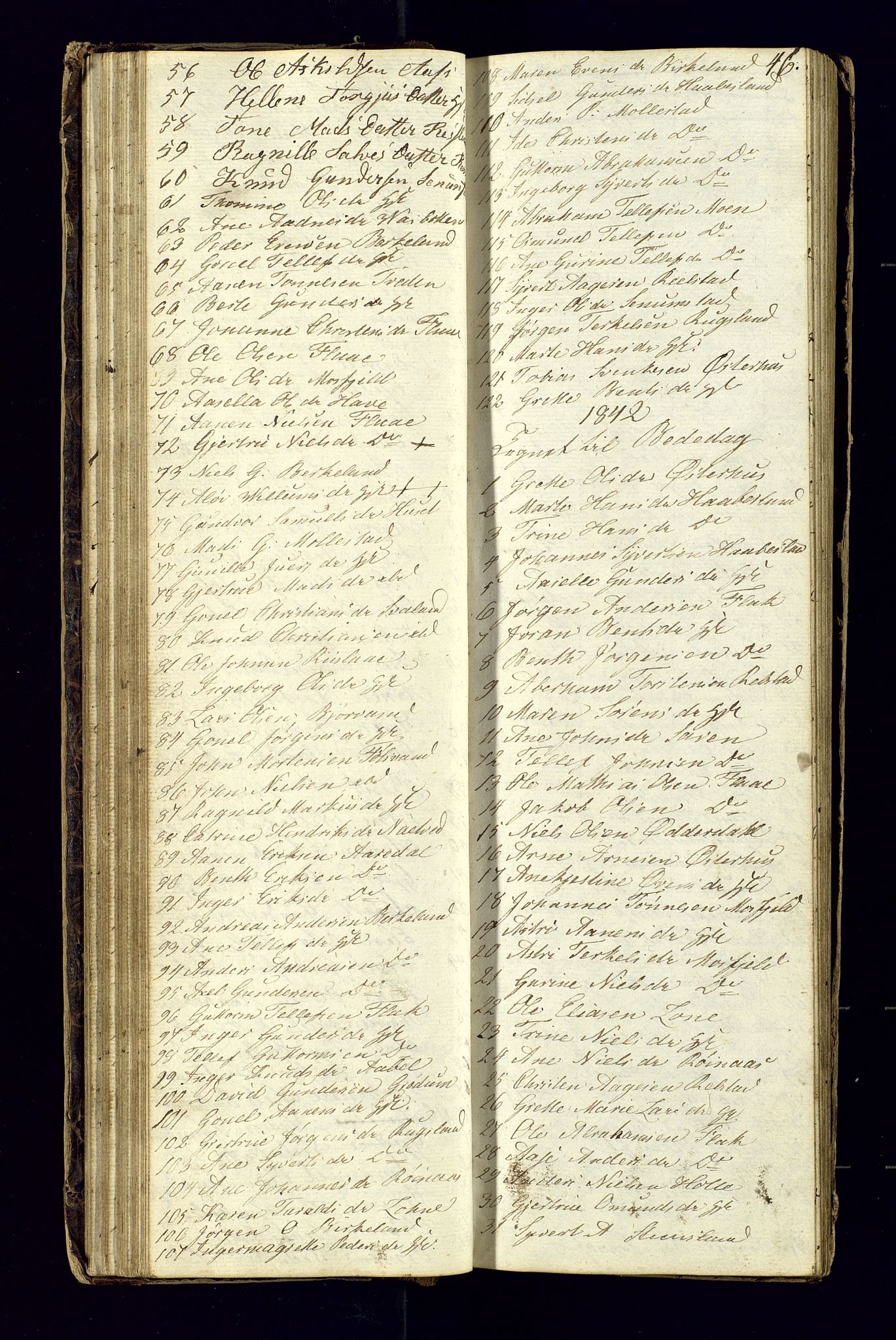 Birkenes sokneprestkontor, AV/SAK-1111-0004/F/Fc/L0002: Communicants register no. C-2, 1839-1849, p. 46