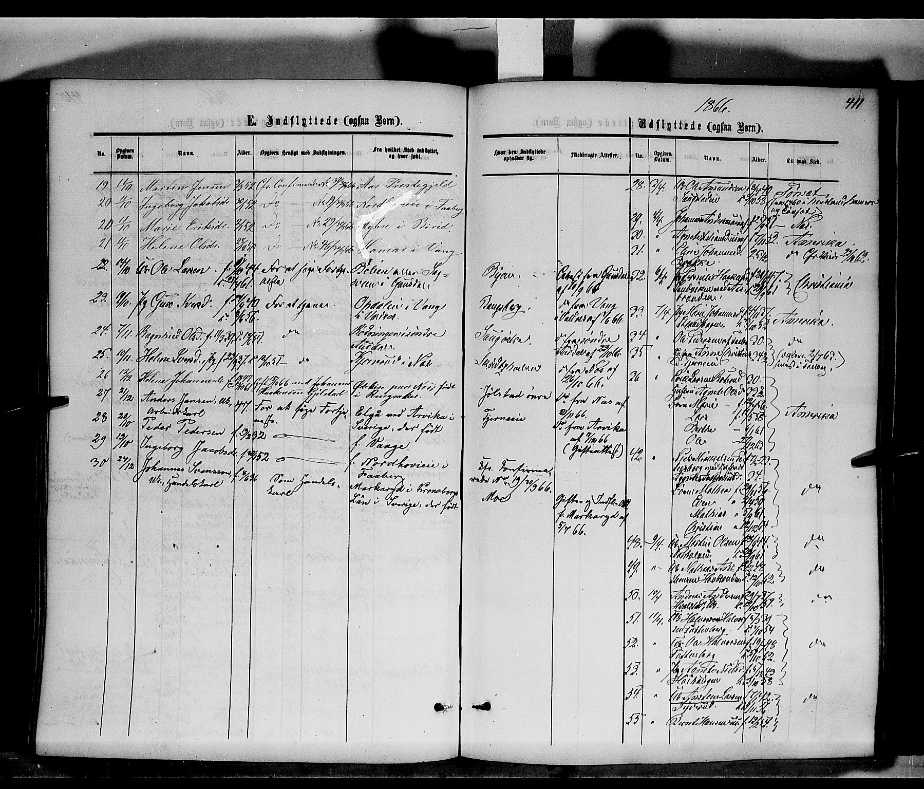 Ringsaker prestekontor, SAH/PREST-014/K/Ka/L0010: Parish register (official) no. 10, 1861-1869, p. 411