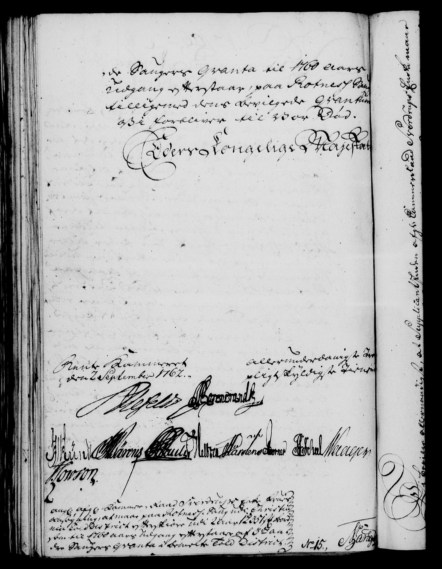 Rentekammeret, Kammerkanselliet, RA/EA-3111/G/Gf/Gfa/L0044: Norsk relasjons- og resolusjonsprotokoll (merket RK 52.44), 1762, p. 403