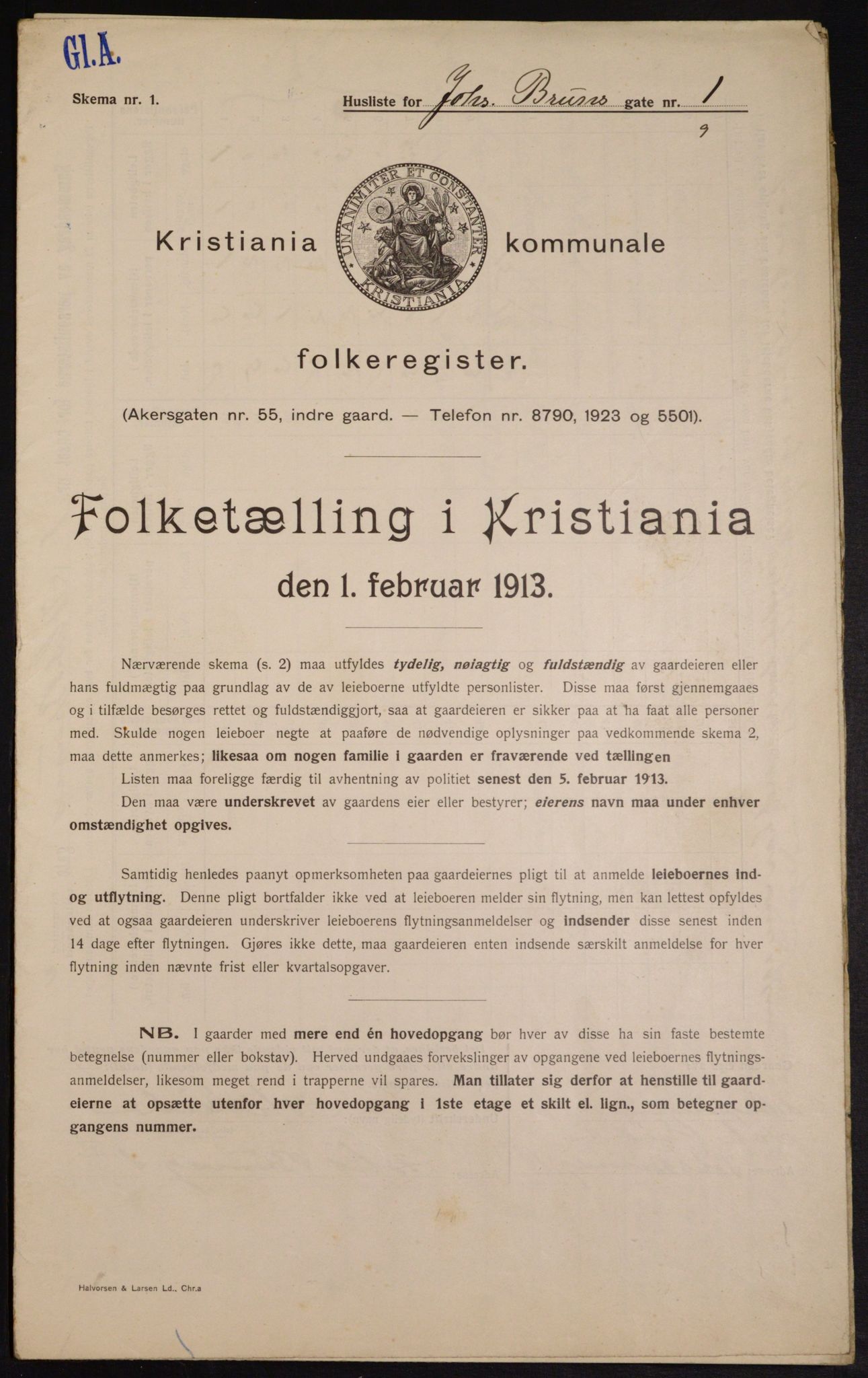 OBA, Municipal Census 1913 for Kristiania, 1913, p. 46771
