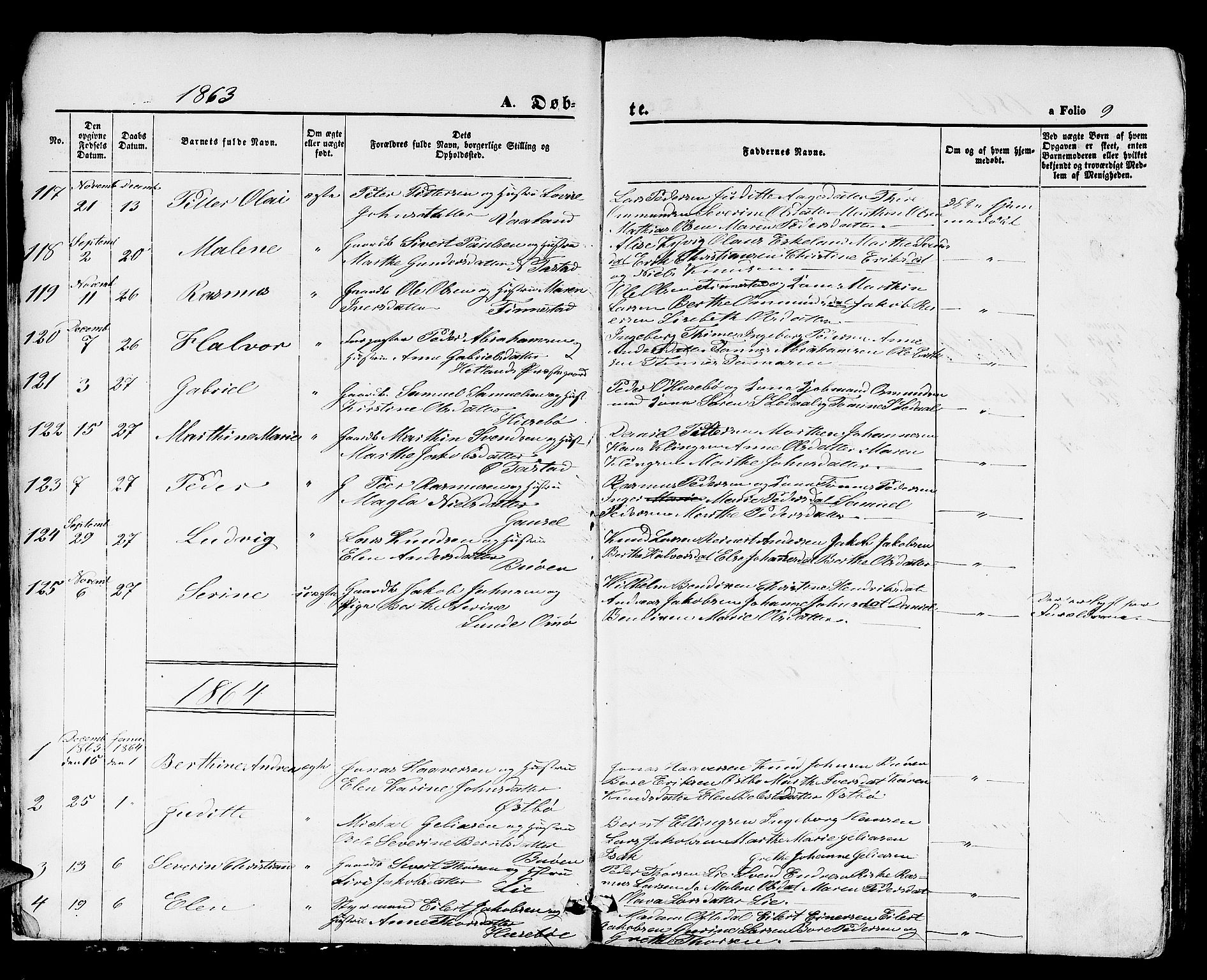 Hetland sokneprestkontor, SAST/A-101826/30/30BB/L0003: Parish register (copy) no. B 3, 1863-1877, p. 9