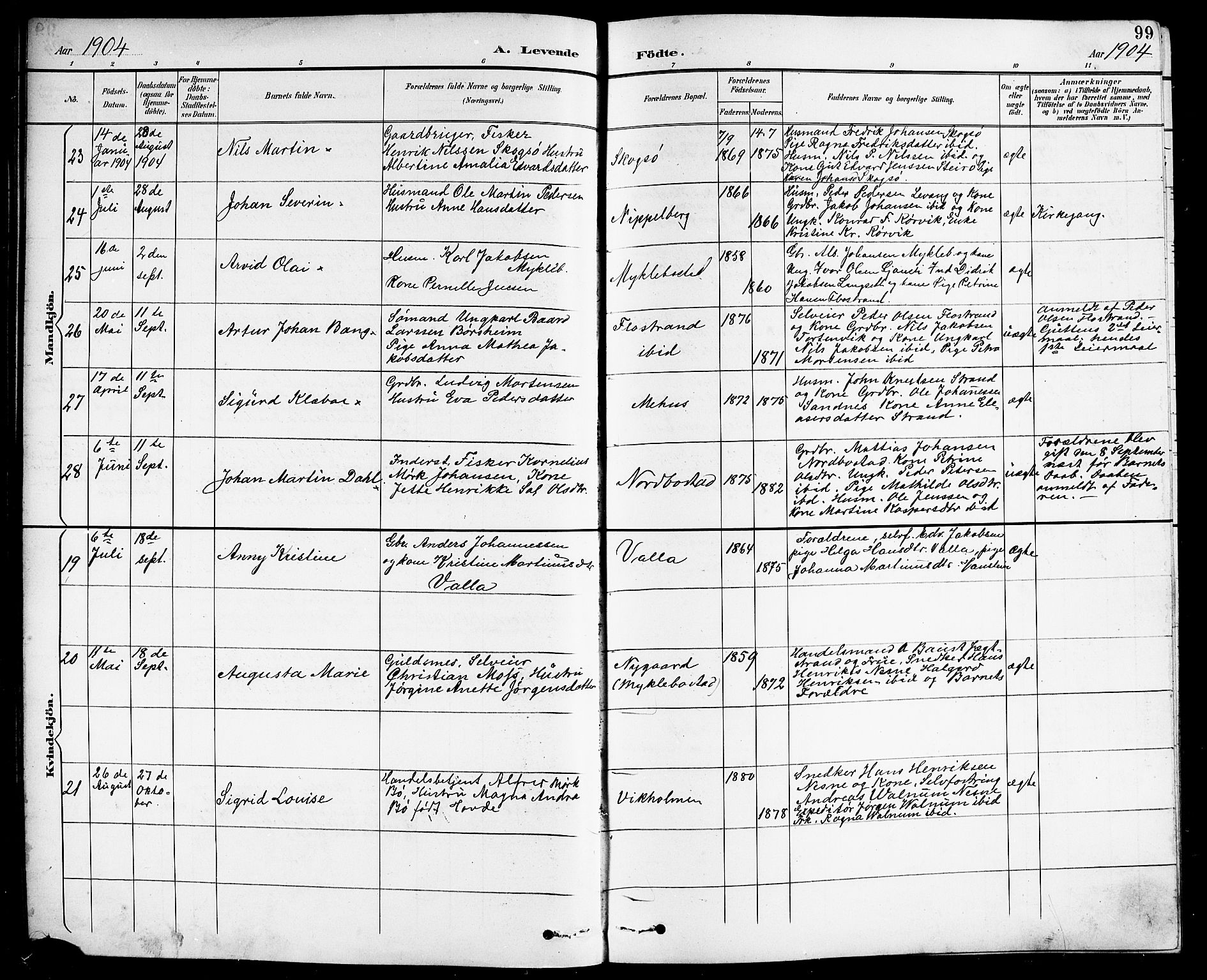 Ministerialprotokoller, klokkerbøker og fødselsregistre - Nordland, AV/SAT-A-1459/838/L0559: Parish register (copy) no. 838C06, 1893-1910, p. 99