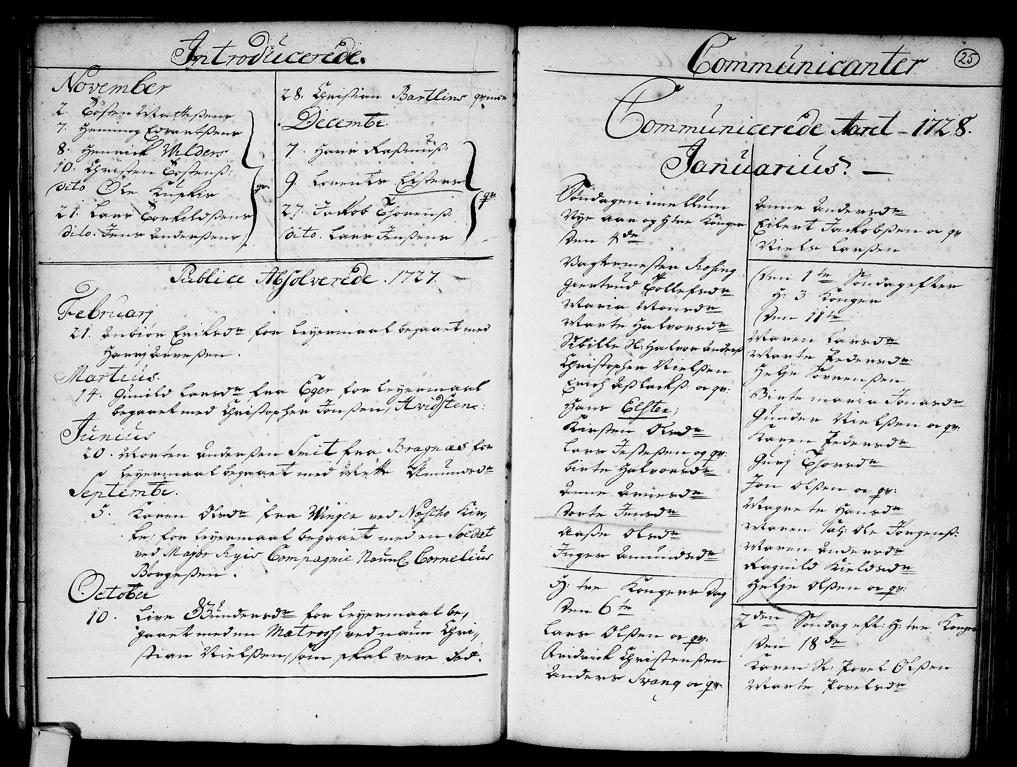 Strømsø kirkebøker, SAKO/A-246/F/Fa/L0003: Parish register (official) no. I 3, 1727-1731, p. 25