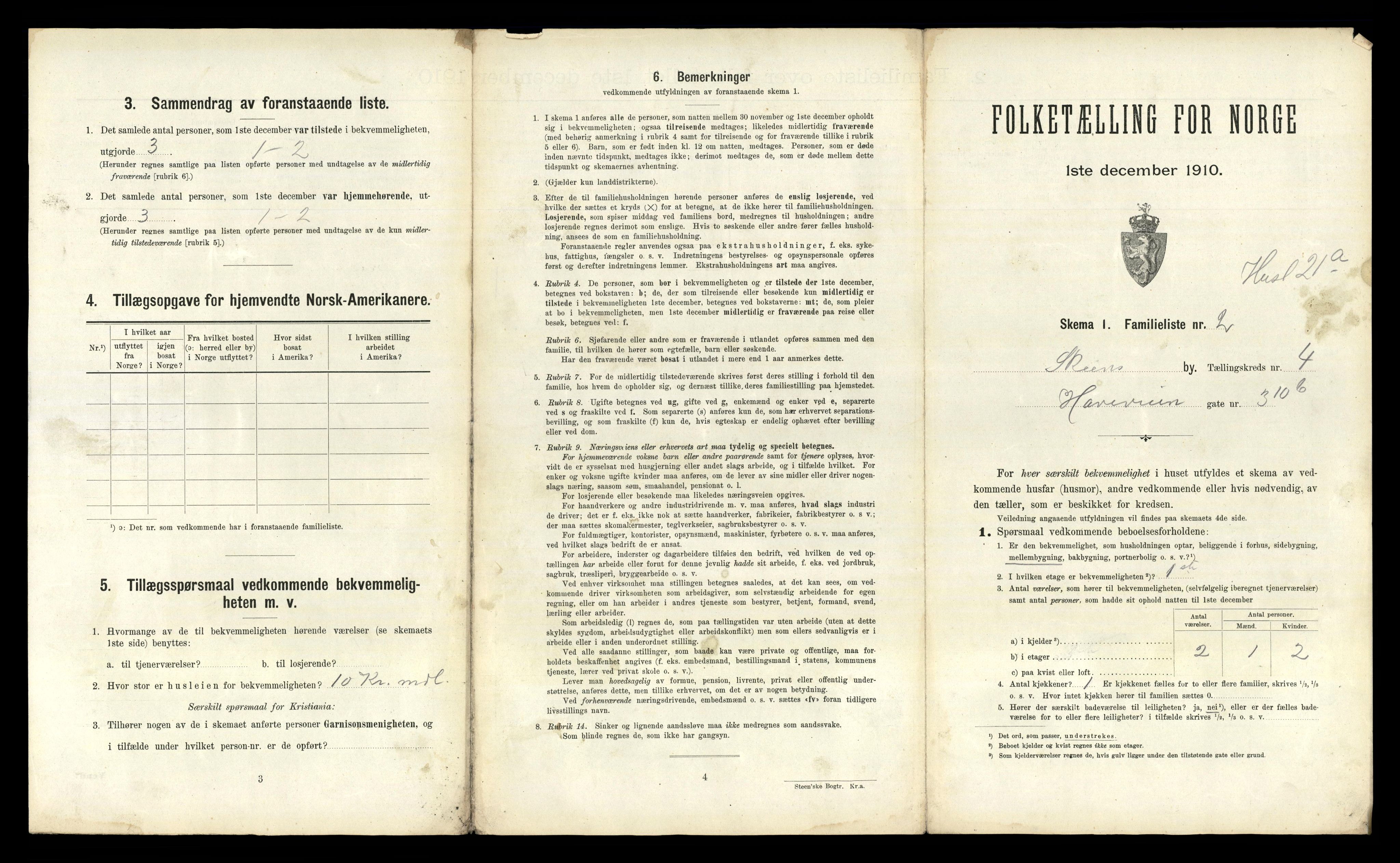 RA, 1910 census for Skien, 1910, p. 2296