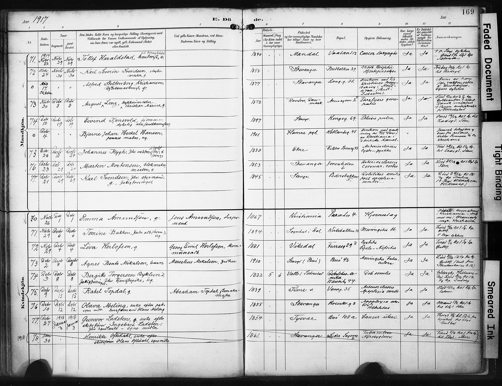 St. Petri sokneprestkontor, AV/SAST-A-101813/001/30/30BA/L0022: Parish register (official) no. A 22, 1895-1919, p. 169