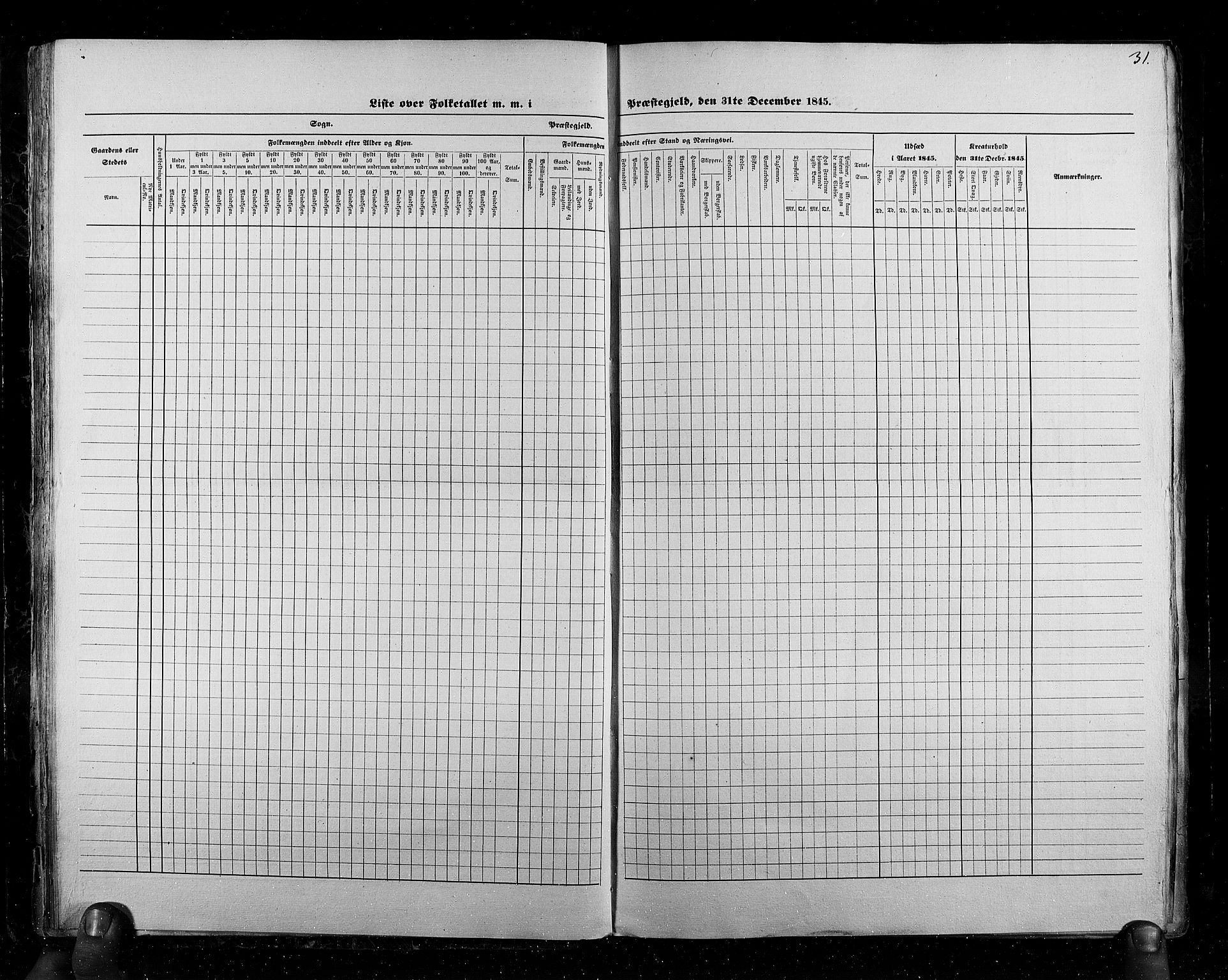 RA, Census 1845, vol. 6: Lister og Mandal amt og Stavanger amt, 1845, p. 31