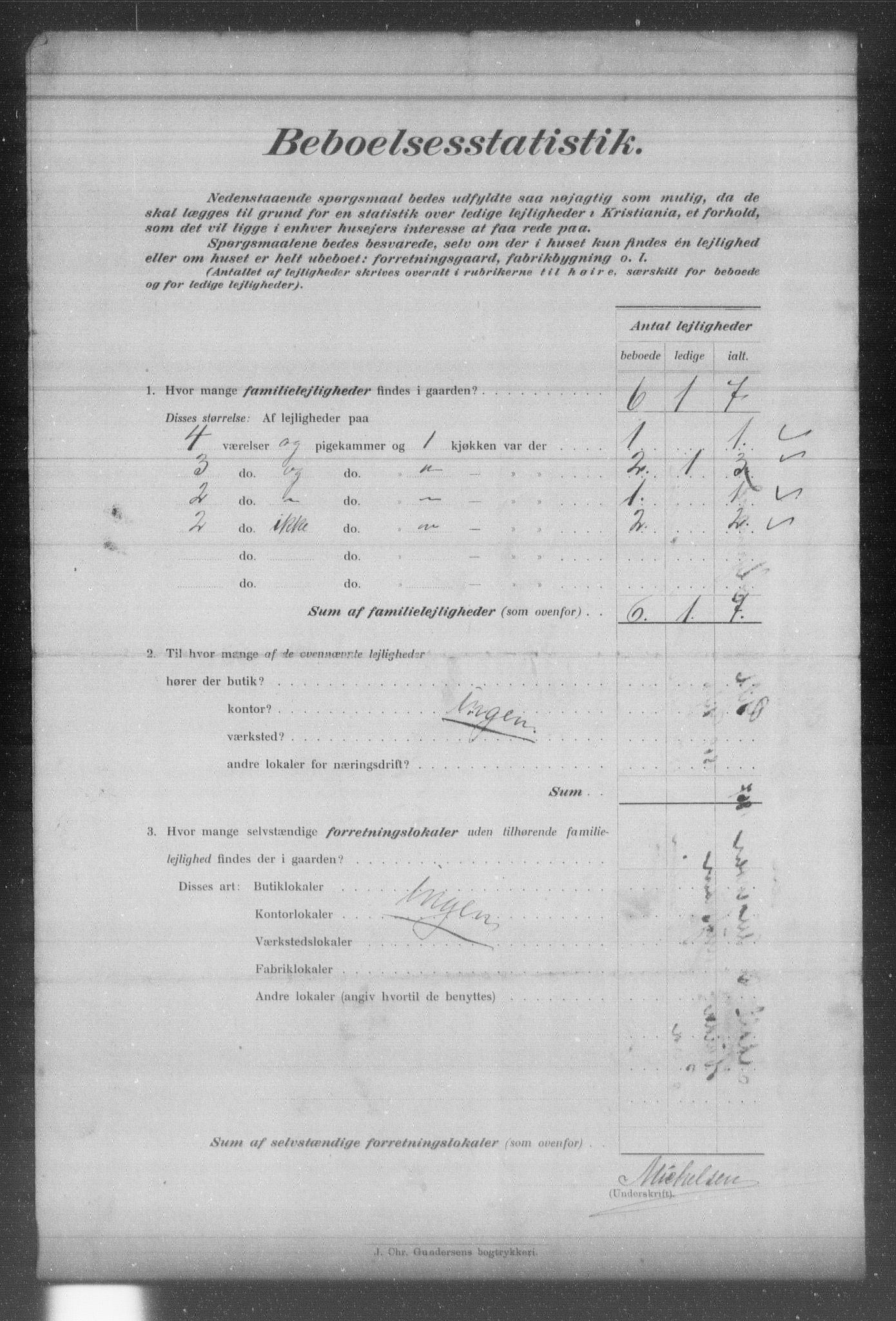 OBA, Municipal Census 1903 for Kristiania, 1903, p. 3964