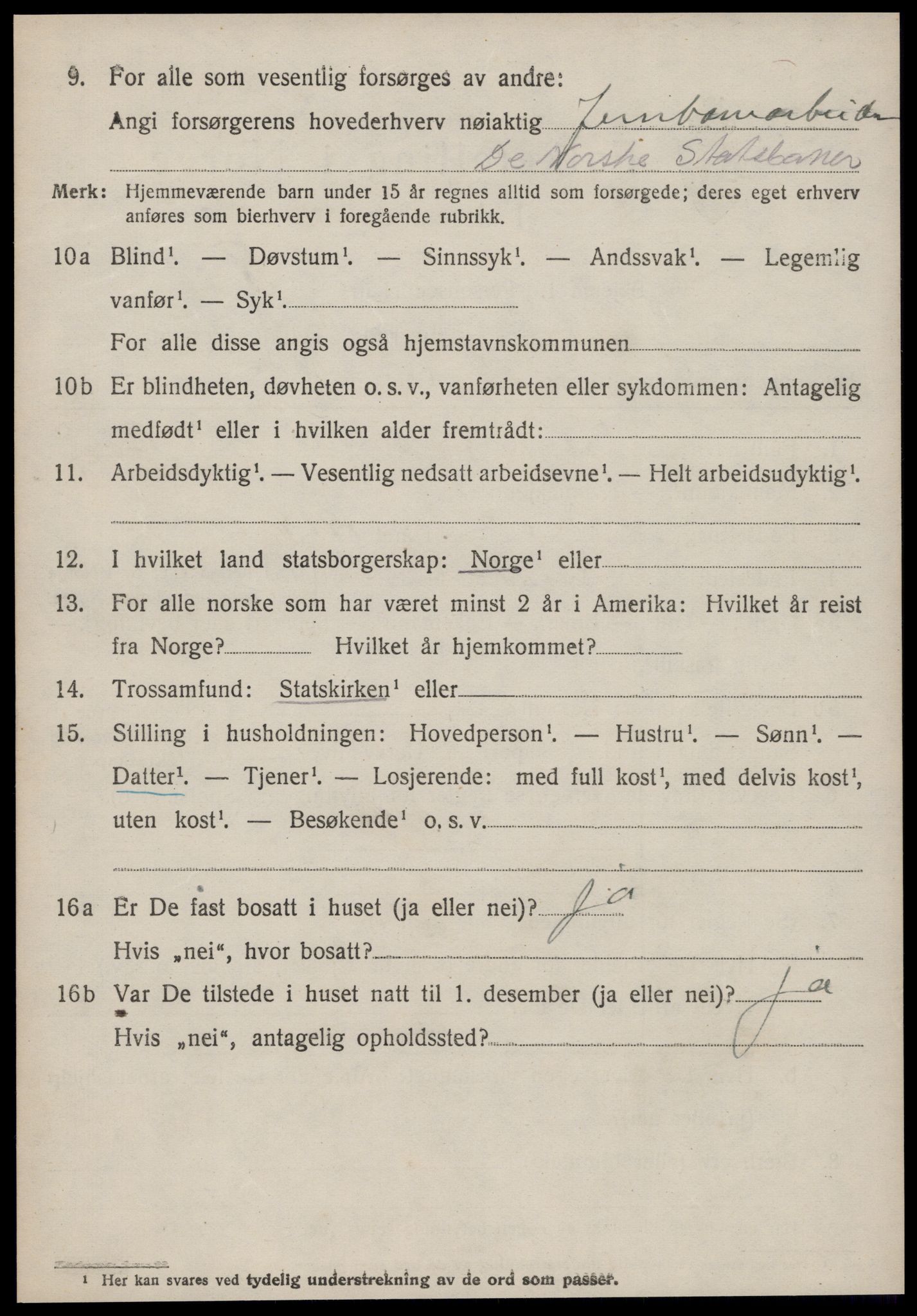 SAT, 1920 census for Grytten, 1920, p. 6119