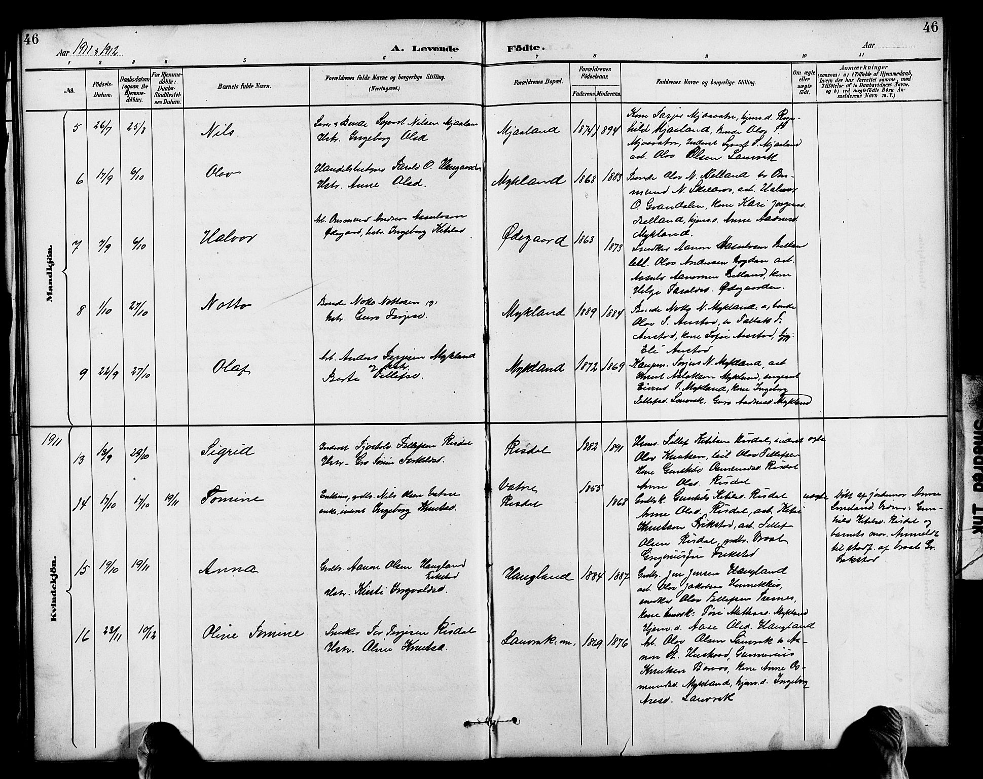 Herefoss sokneprestkontor, AV/SAK-1111-0019/F/Fb/Fbc/L0003: Parish register (copy) no. B 3, 1887-1915, p. 46