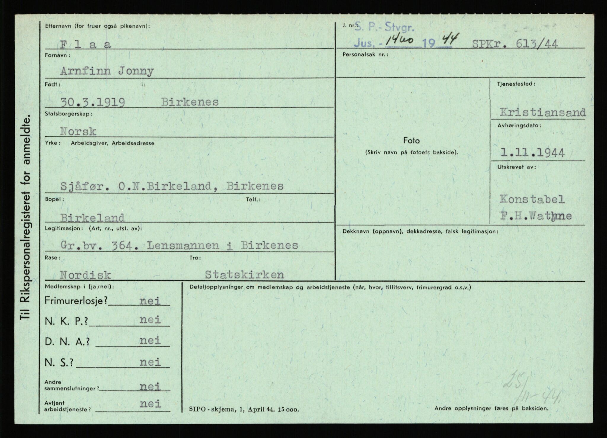 Statspolitiet - Hovedkontoret / Osloavdelingen, AV/RA-S-1329/C/Ca/L0004: Eid - funn av gjenstander	, 1943-1945, p. 3456