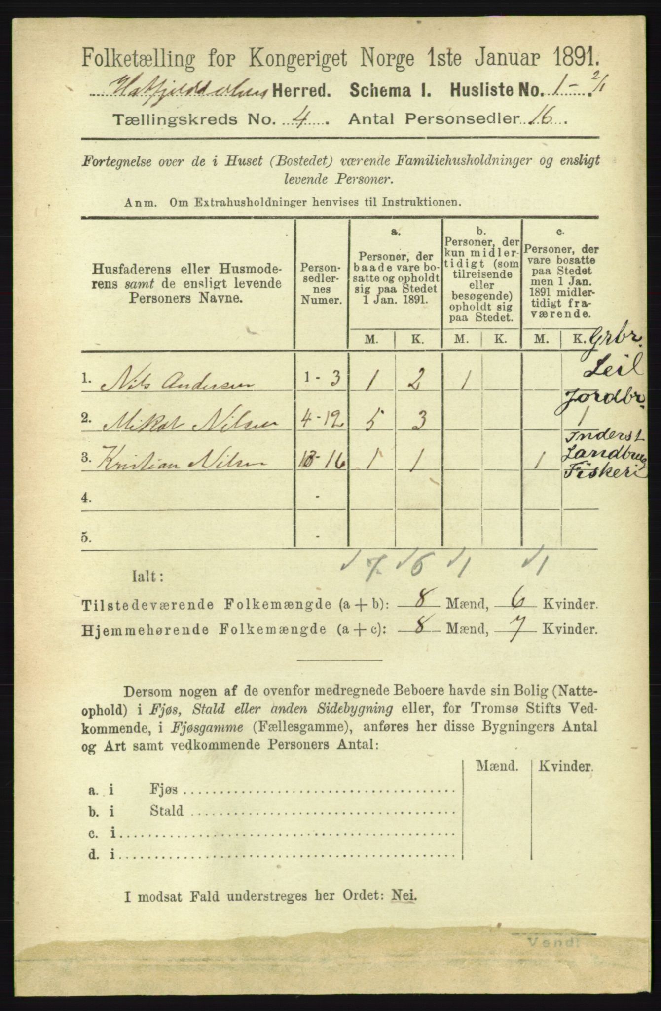 RA, 1891 census for 1826 Hattfjelldal, 1891, p. 897