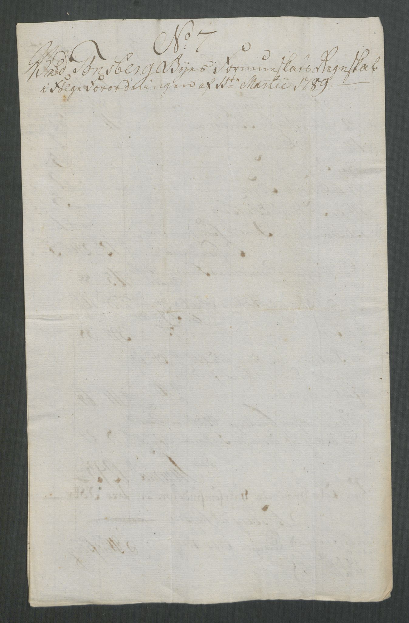 Rentekammeret inntil 1814, Reviderte regnskaper, Mindre regnskaper, AV/RA-EA-4068/Rf/Rfe/L0053: Trondheim. Tønsberg, Valdres fogderi, 1789, p. 272