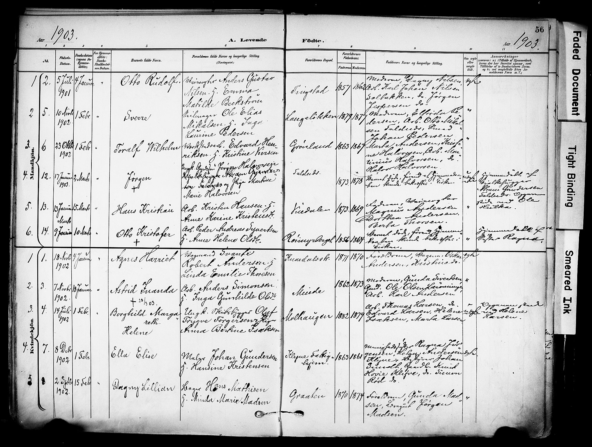 Solum kirkebøker, SAKO/A-306/F/Fa/L0011: Parish register (official) no. I 11, 1898-1909, p. 56
