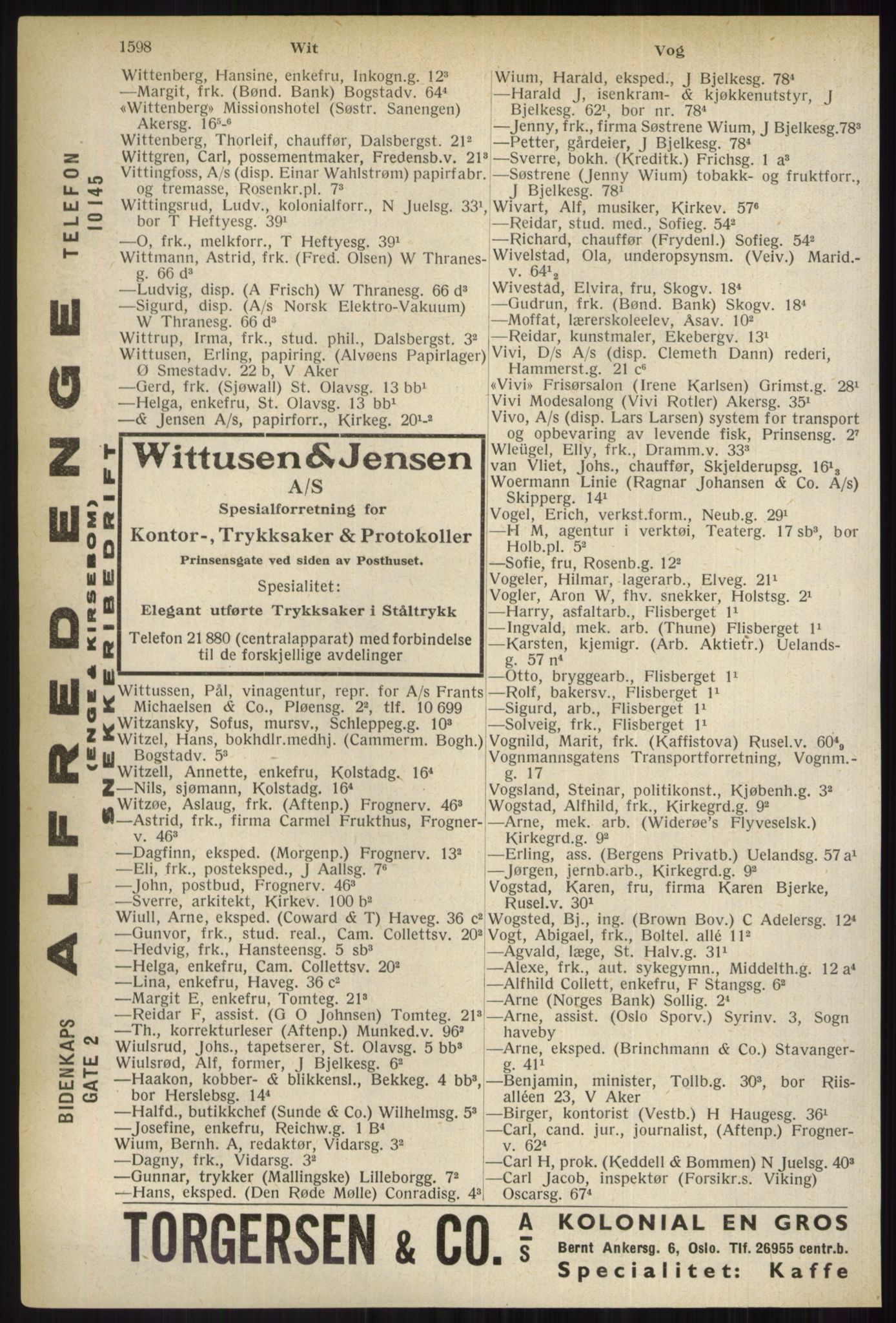 Kristiania/Oslo adressebok, PUBL/-, 1937, p. 1598