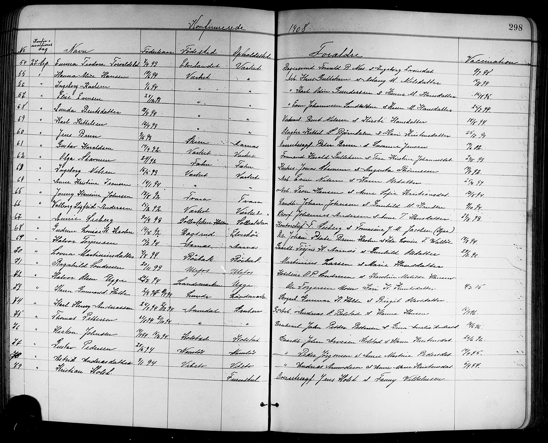 Holla kirkebøker, SAKO/A-272/G/Ga/L0005: Parish register (copy) no. I 5, 1891-1917, p. 298