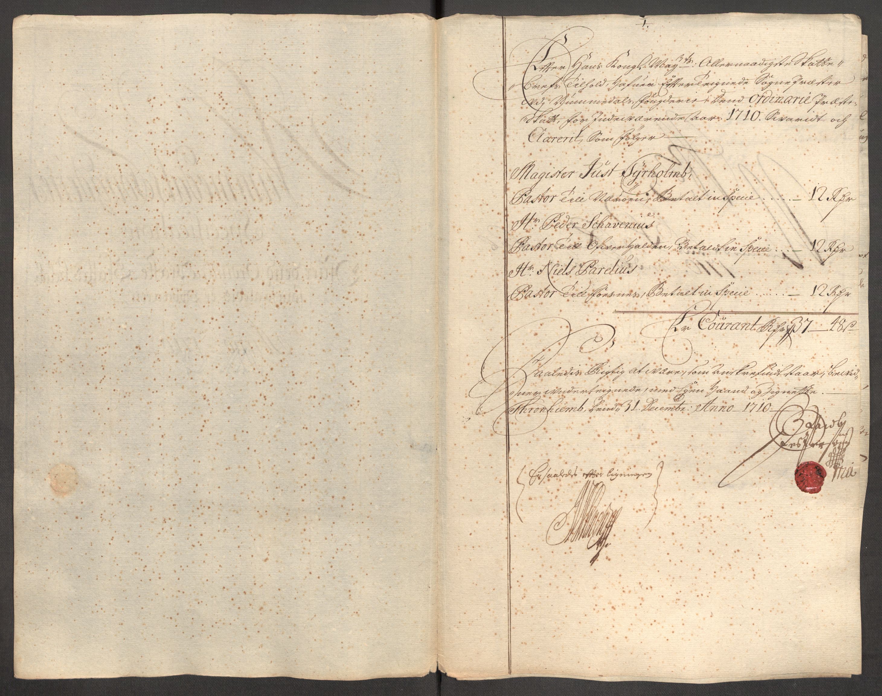 Rentekammeret inntil 1814, Reviderte regnskaper, Fogderegnskap, AV/RA-EA-4092/R64/L4431: Fogderegnskap Namdal, 1709-1710, p. 372