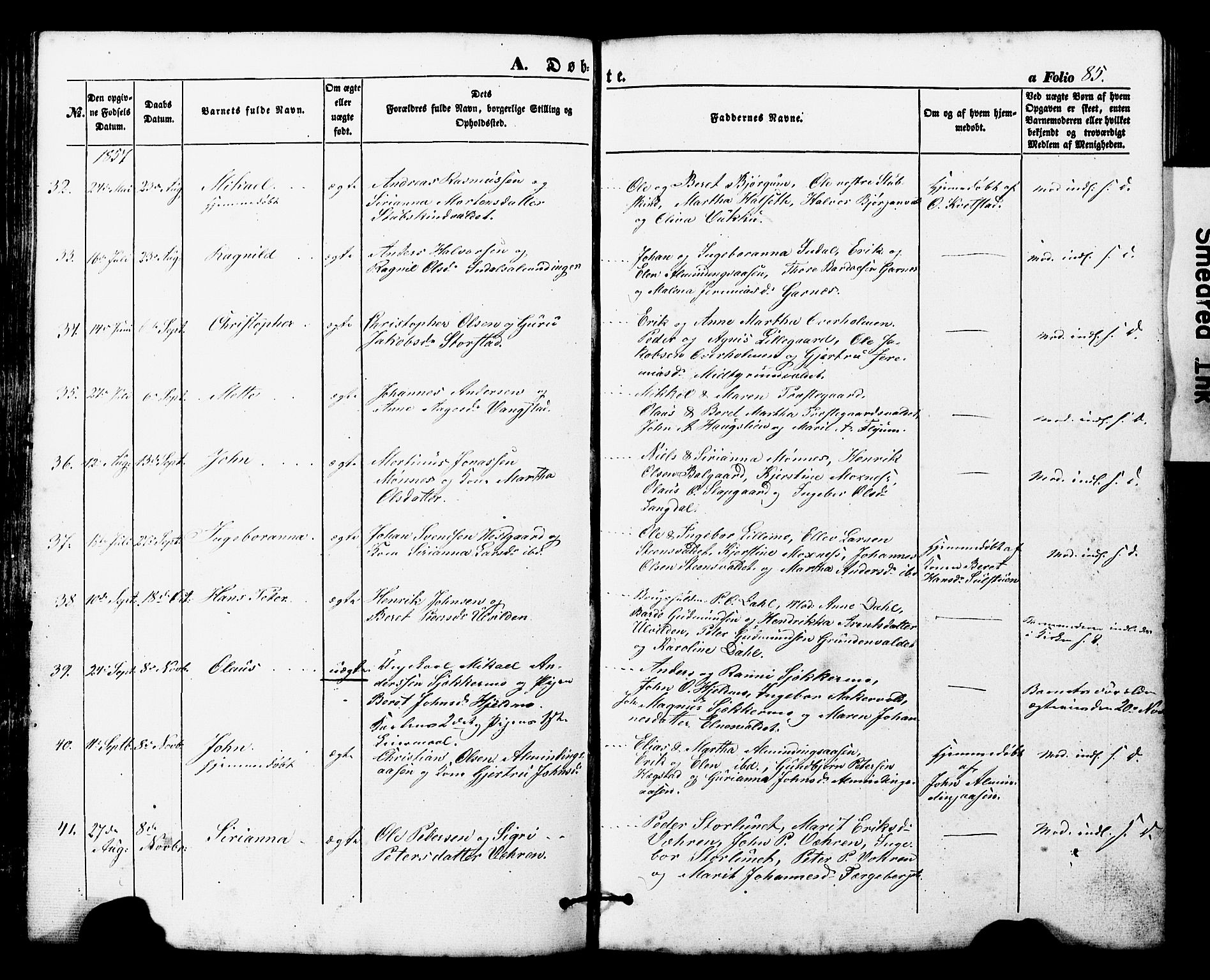 Ministerialprotokoller, klokkerbøker og fødselsregistre - Nord-Trøndelag, SAT/A-1458/724/L0268: Parish register (copy) no. 724C04, 1846-1878, p. 85