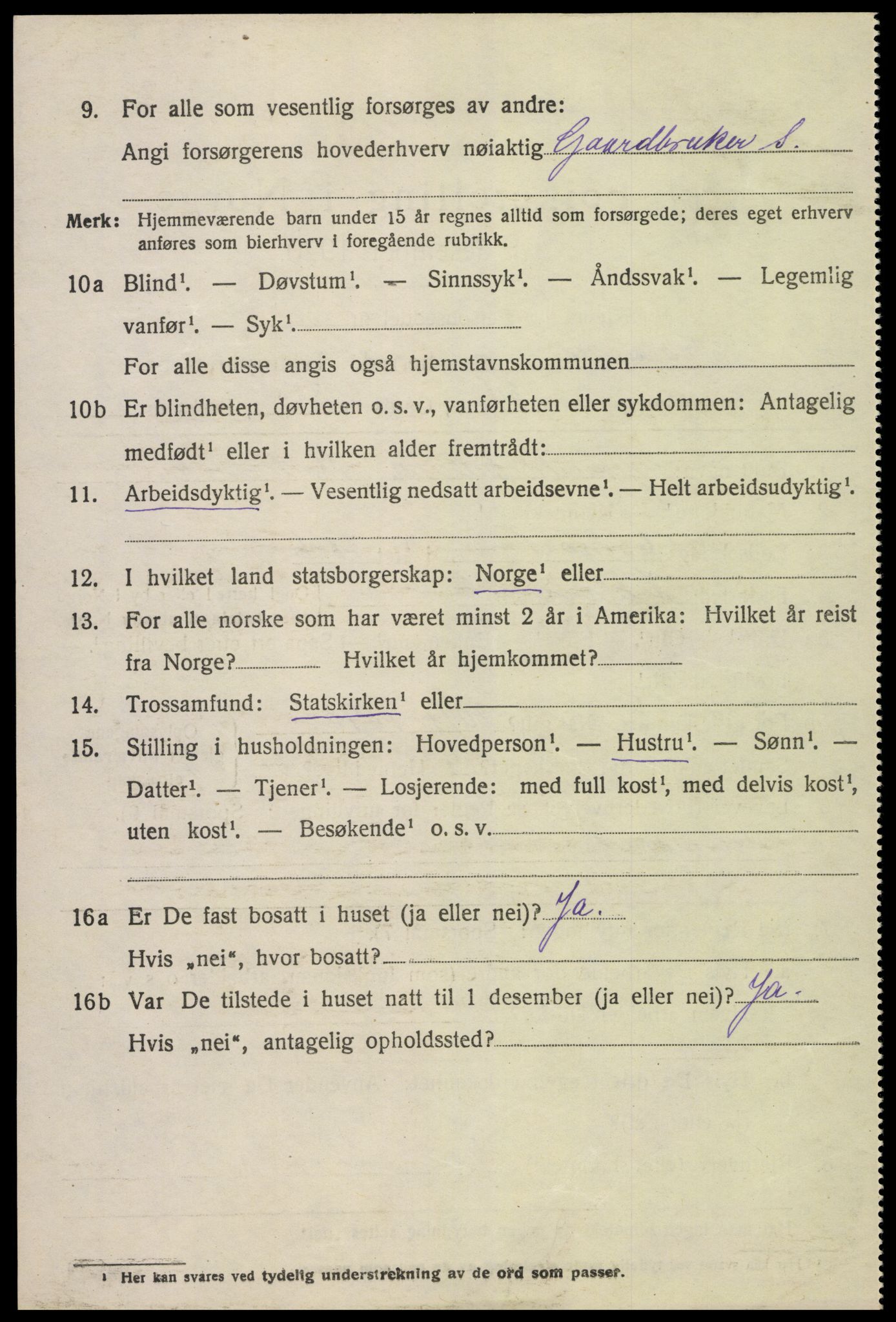 SAK, 1920 census for Froland, 1920, p. 4032