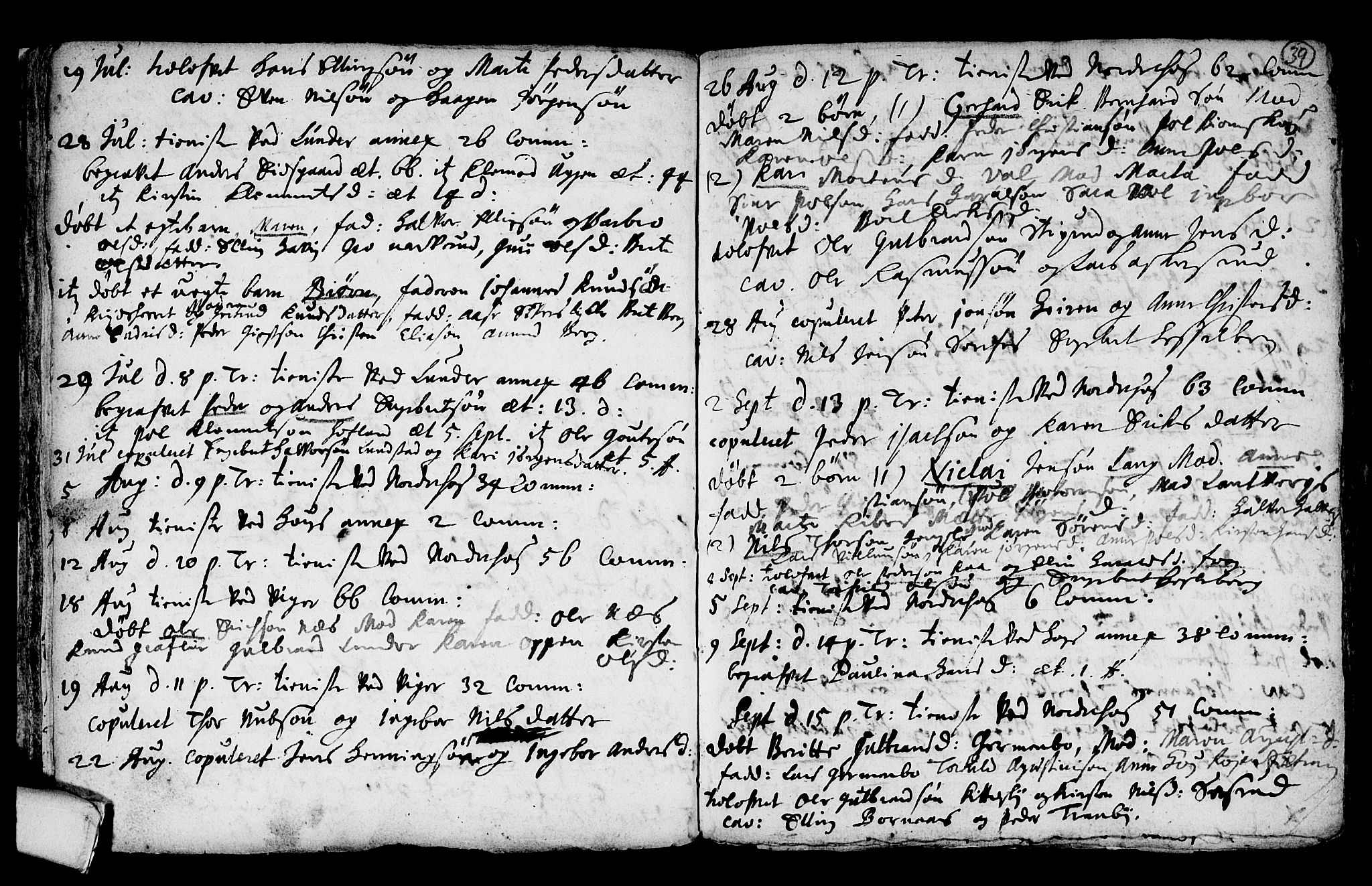 Norderhov kirkebøker, SAKO/A-237/F/Fa/L0001: Parish register (official) no. 1, 1704-1716, p. 39