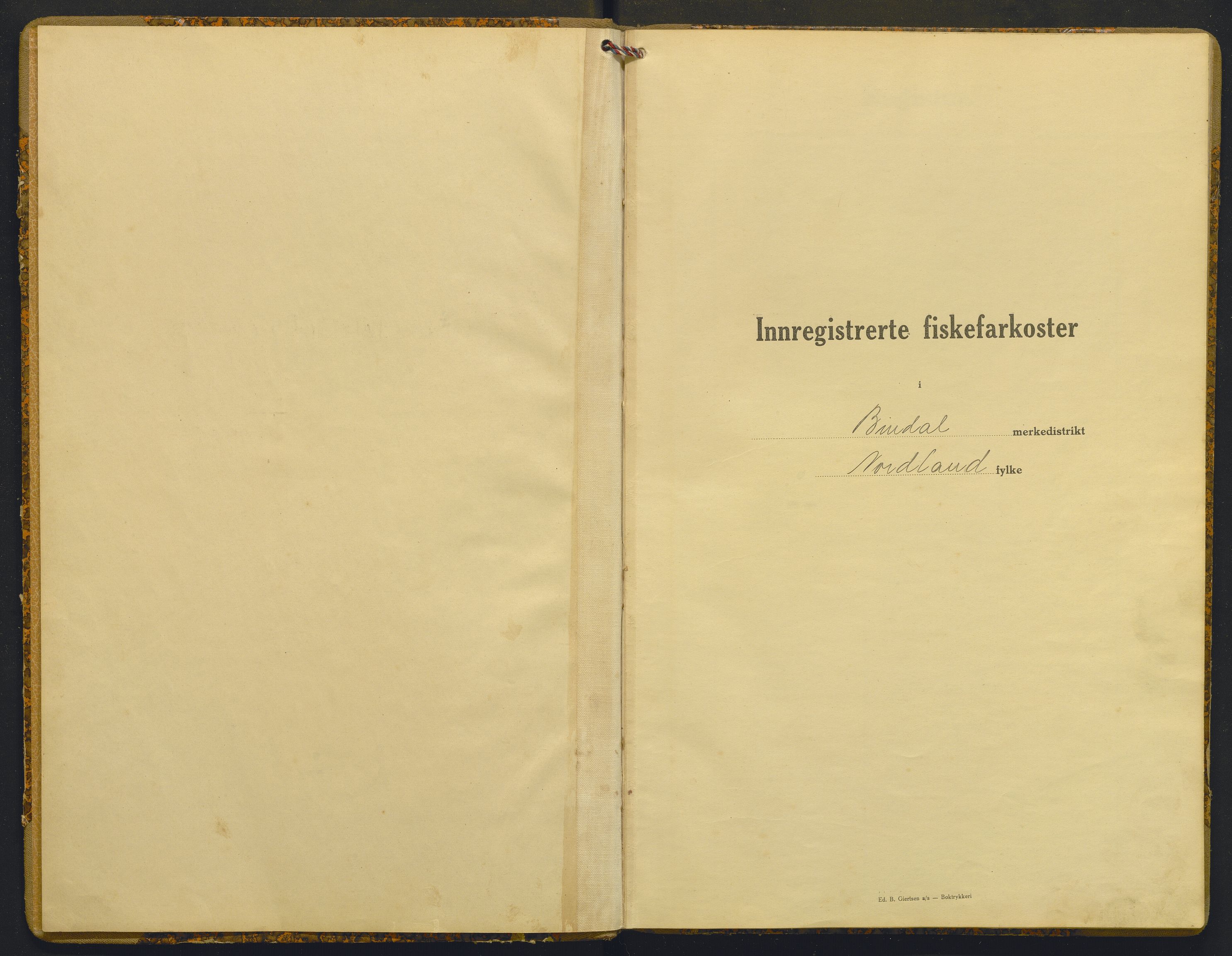 Fiskeridirektoratet - 1 Adm. ledelse - 13 Båtkontoret, SAB/A-2003/I/Ia/Iac/L0017: 135.0307/2 Merkeprotokoll - Bindal, 1930-1937