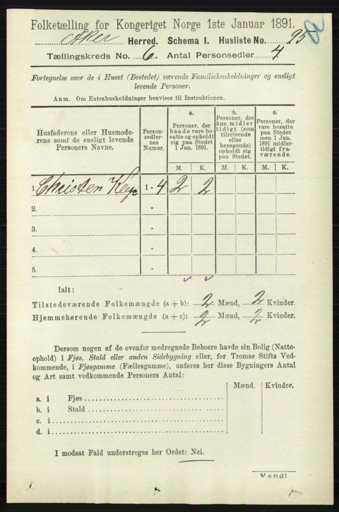 RA, 1891 census for 0218 Aker, 1891, p. 5503