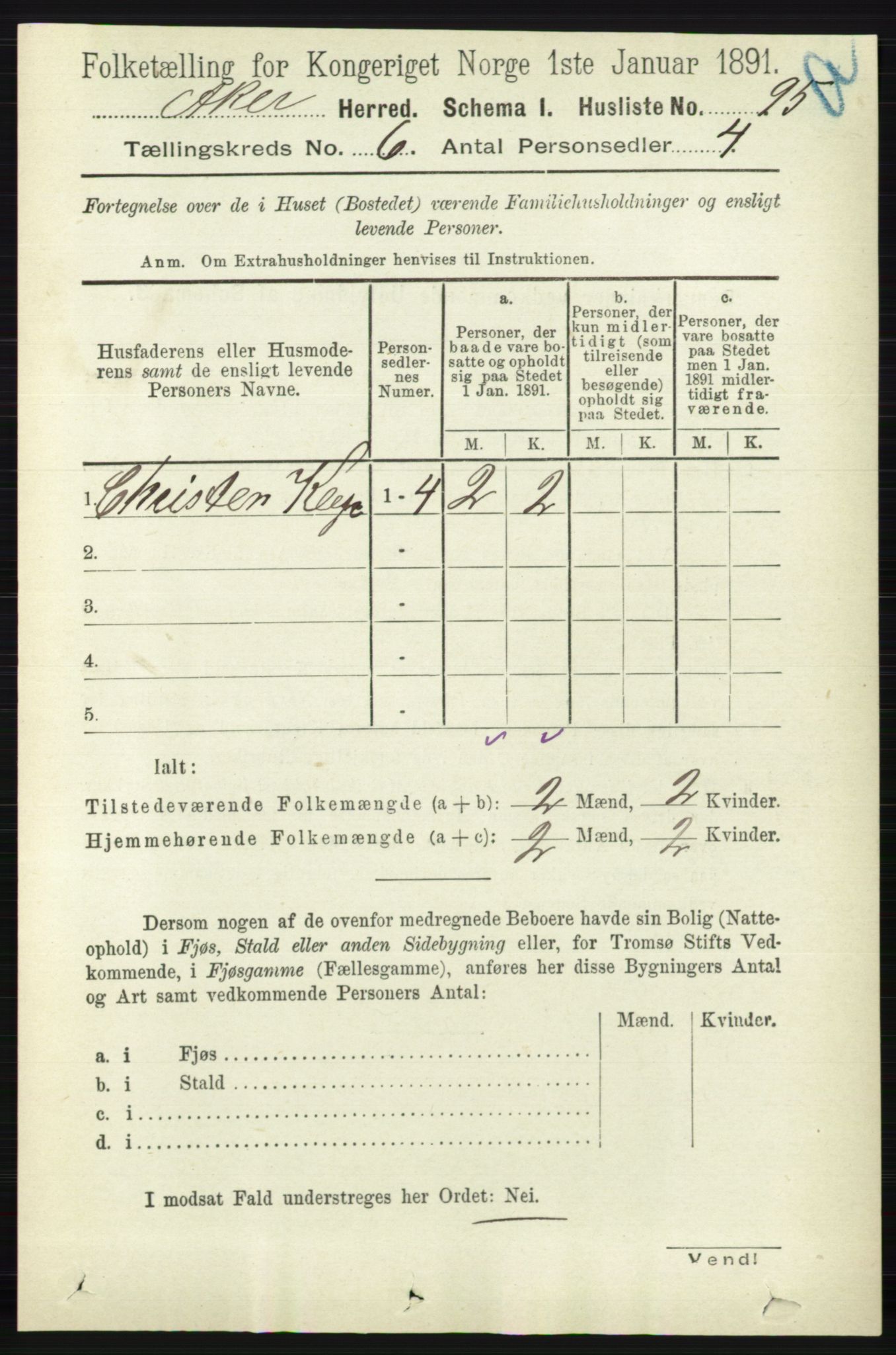 RA, 1891 census for 0218 Aker, 1891, p. 5503