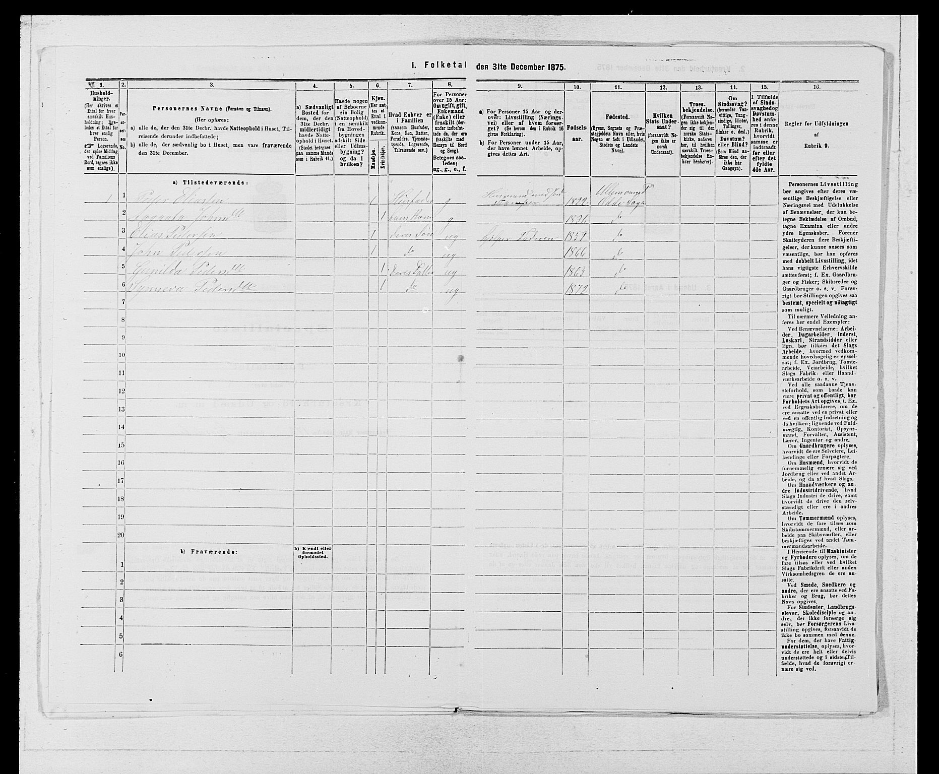 SAB, 1875 census for 1230P Ullensvang, 1875, p. 298
