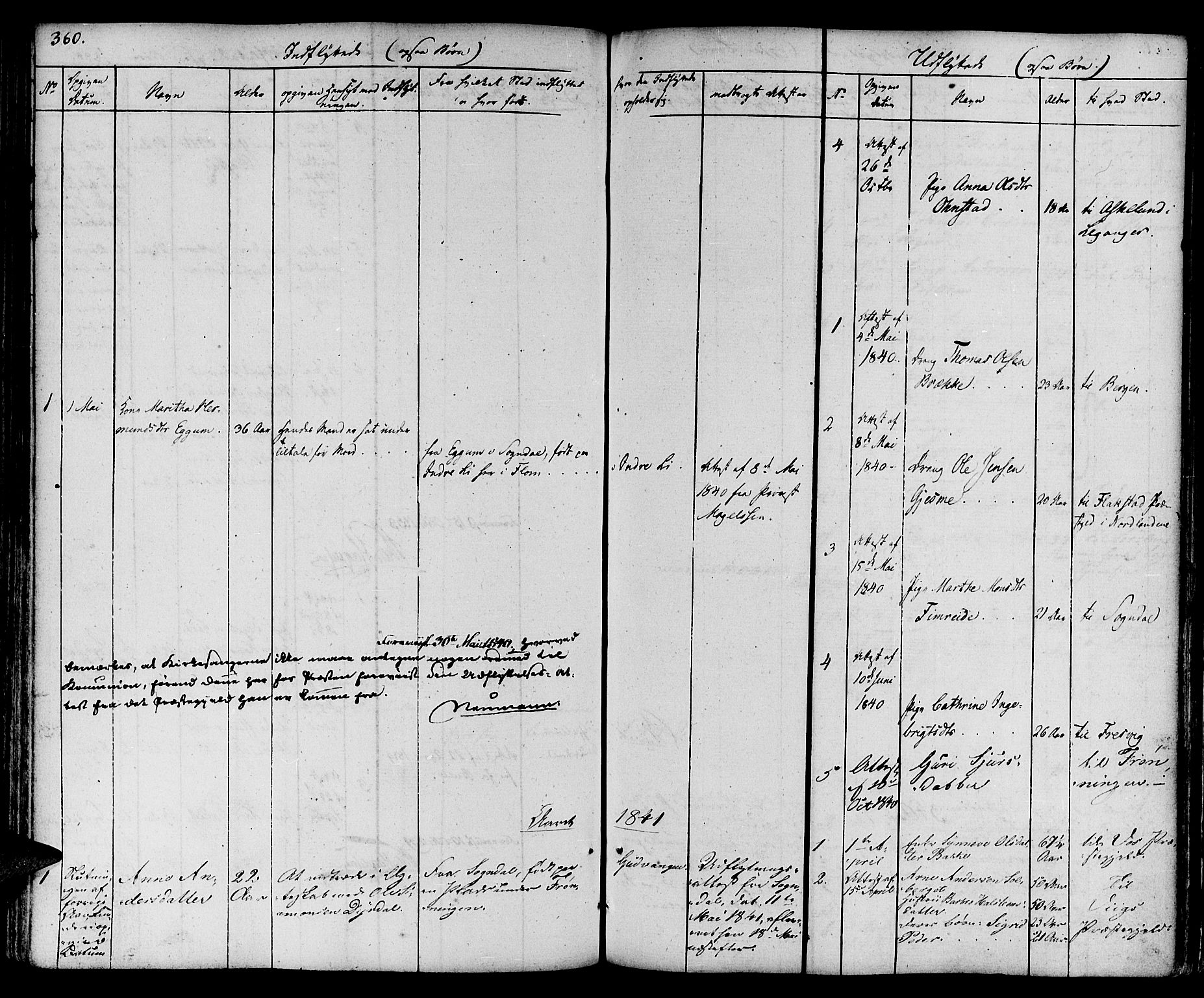 Aurland sokneprestembete, SAB/A-99937/H/Ha/Haa/L0006: Parish register (official) no. A 6, 1821-1859, p. 360