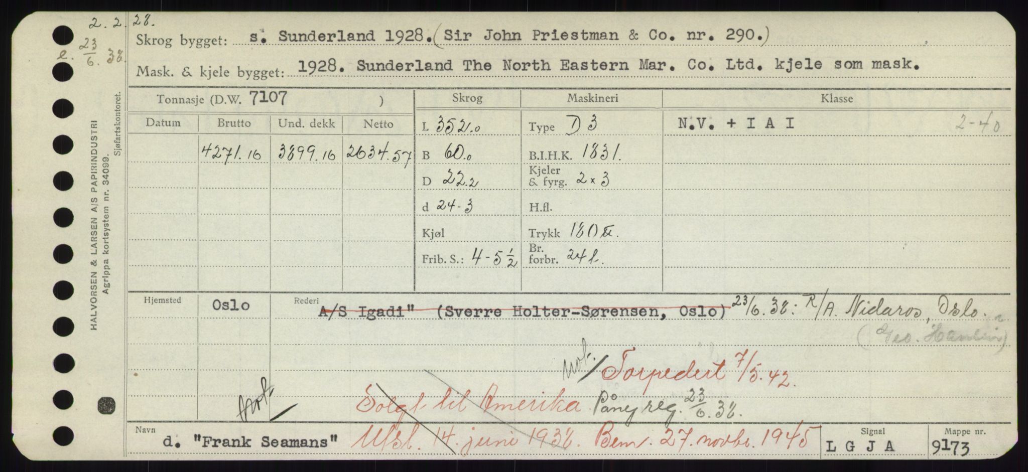 Sjøfartsdirektoratet med forløpere, Skipsmålingen, RA/S-1627/H/Hd/L0011: Fartøy, Fla-Får, p. 321