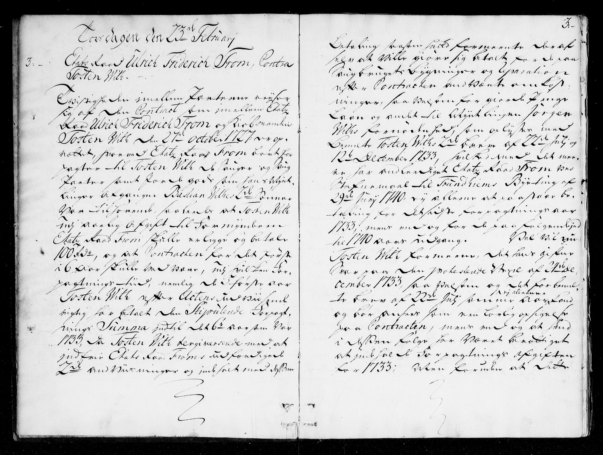 Overhoffretten 1667-1797, RA/EA-2884/Aa/L0077: Avsiktsprotokoll, 1747, p. 2b-3a