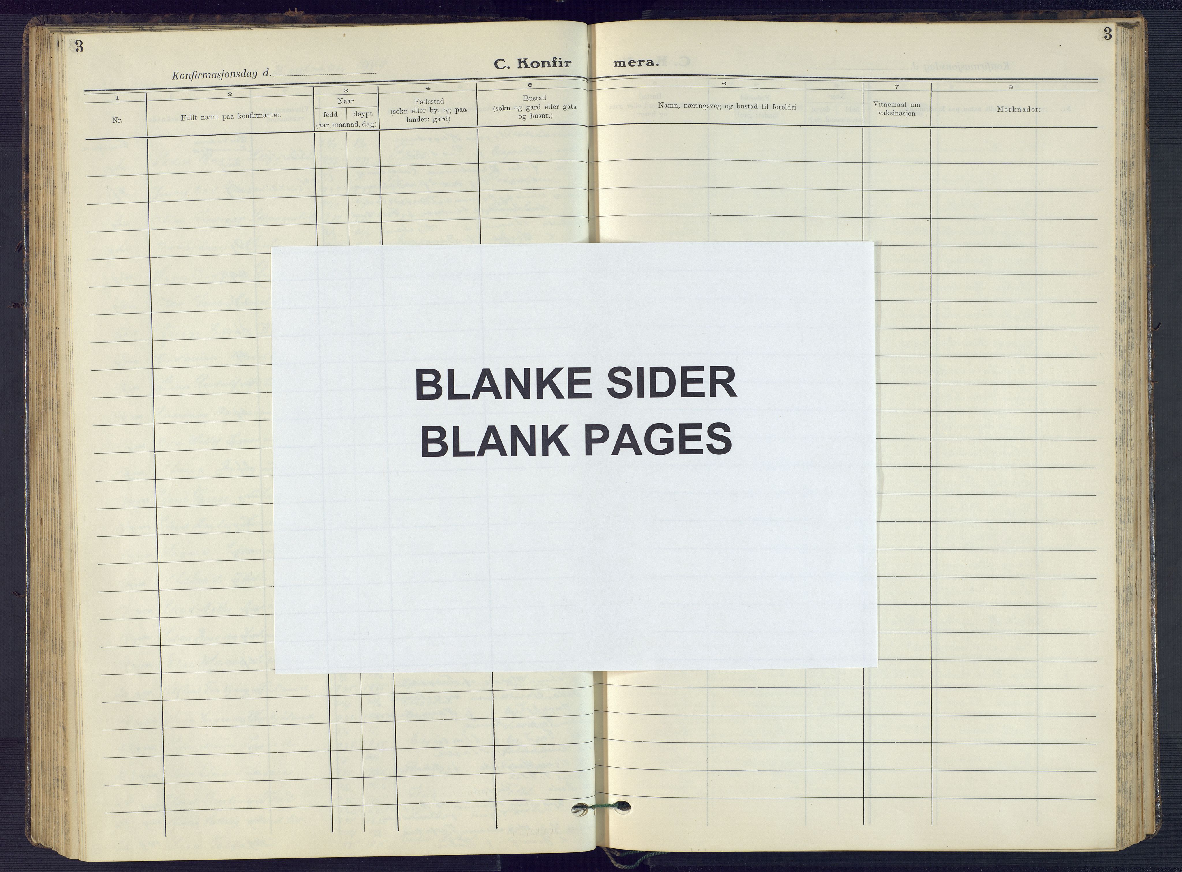 Evje sokneprestkontor, AV/SAK-1111-0008/F/Fb/Fba/L0006: Parish register (copy) no. B 6, 1927-1956, p. 3
