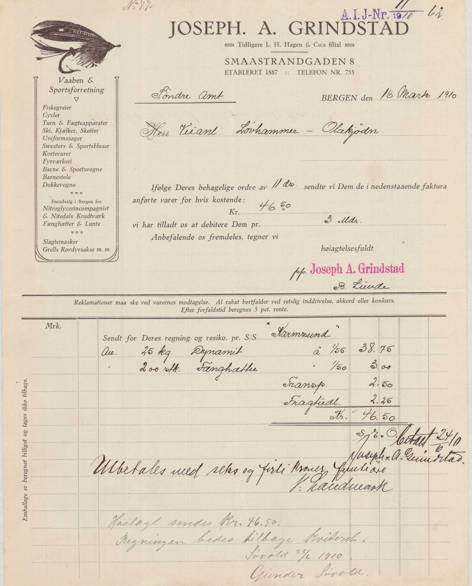 Finnaas kommune. Formannskapet, IKAH/1218a-021/E/Ea/L0001/0003: Rekneskap for veganlegg / Rekneskap for veganlegget Laurhammer - Olakjødn, 1909-1911, p. 35