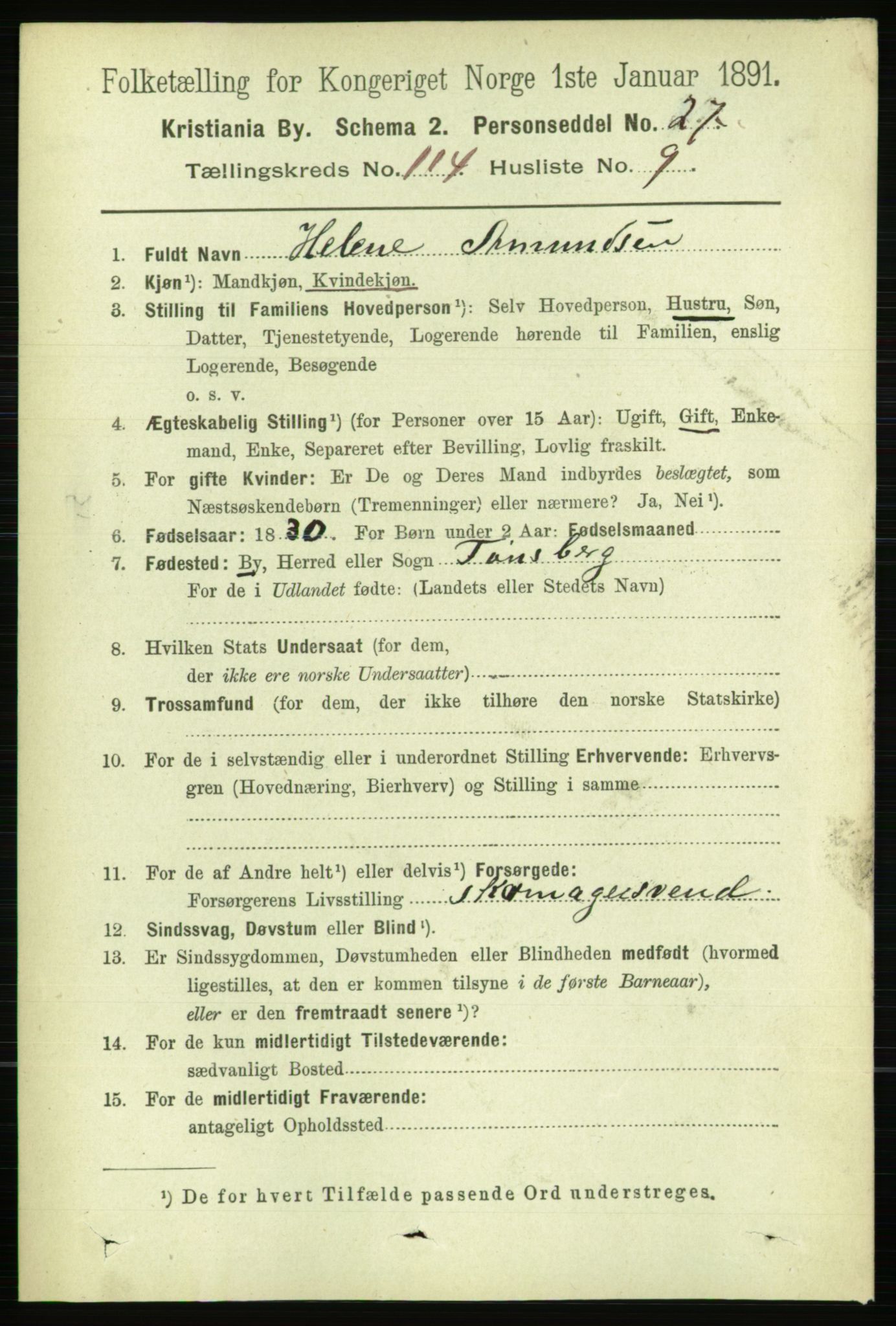 RA, 1891 census for 0301 Kristiania, 1891, p. 61023