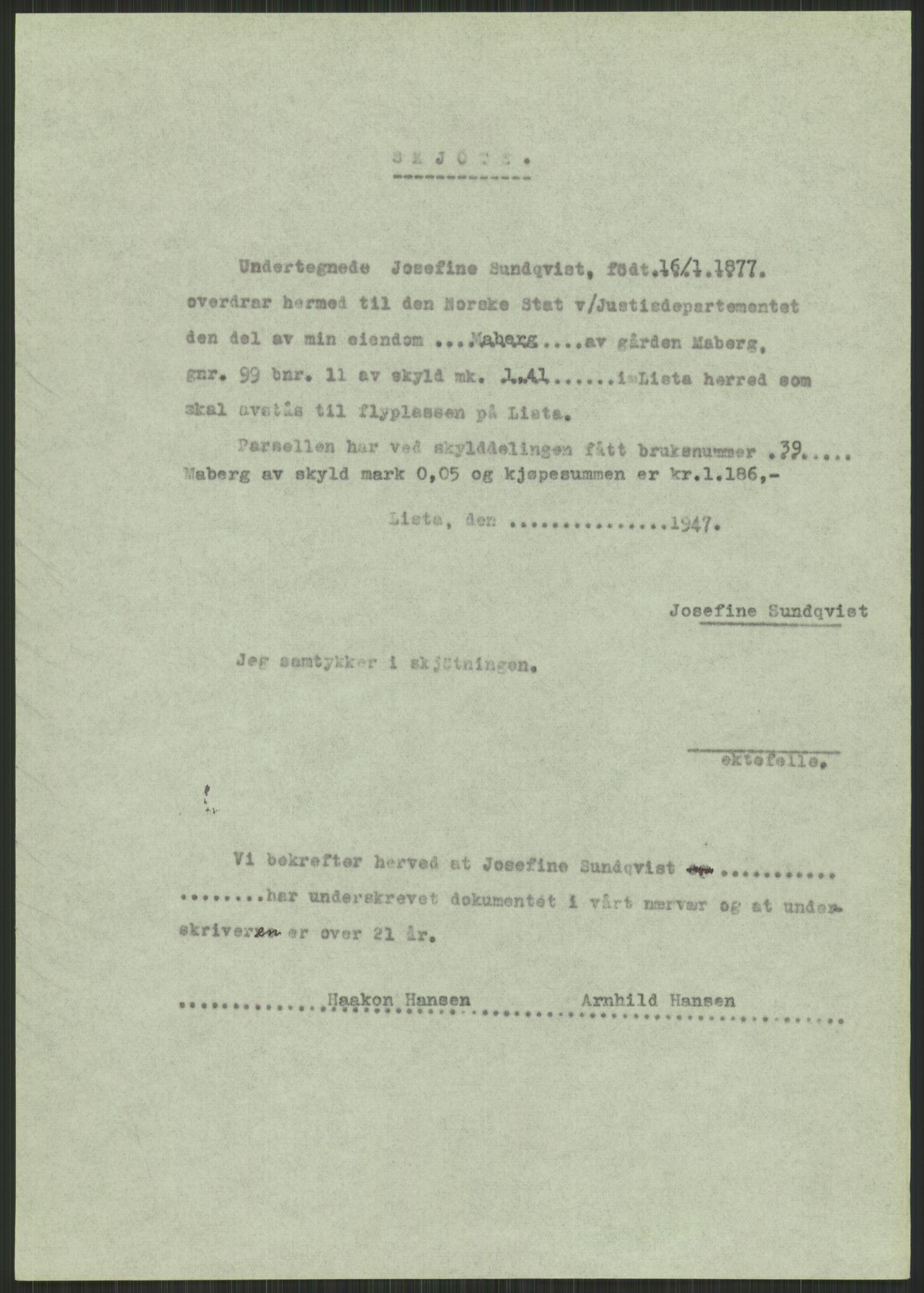 Forsvarsdepartementet, 10. kontor / Oppgjørskontoret, AV/RA-RAFA-1225/D/Db/L0182: Lista oppgjørskontor, 1942-1950, p. 73