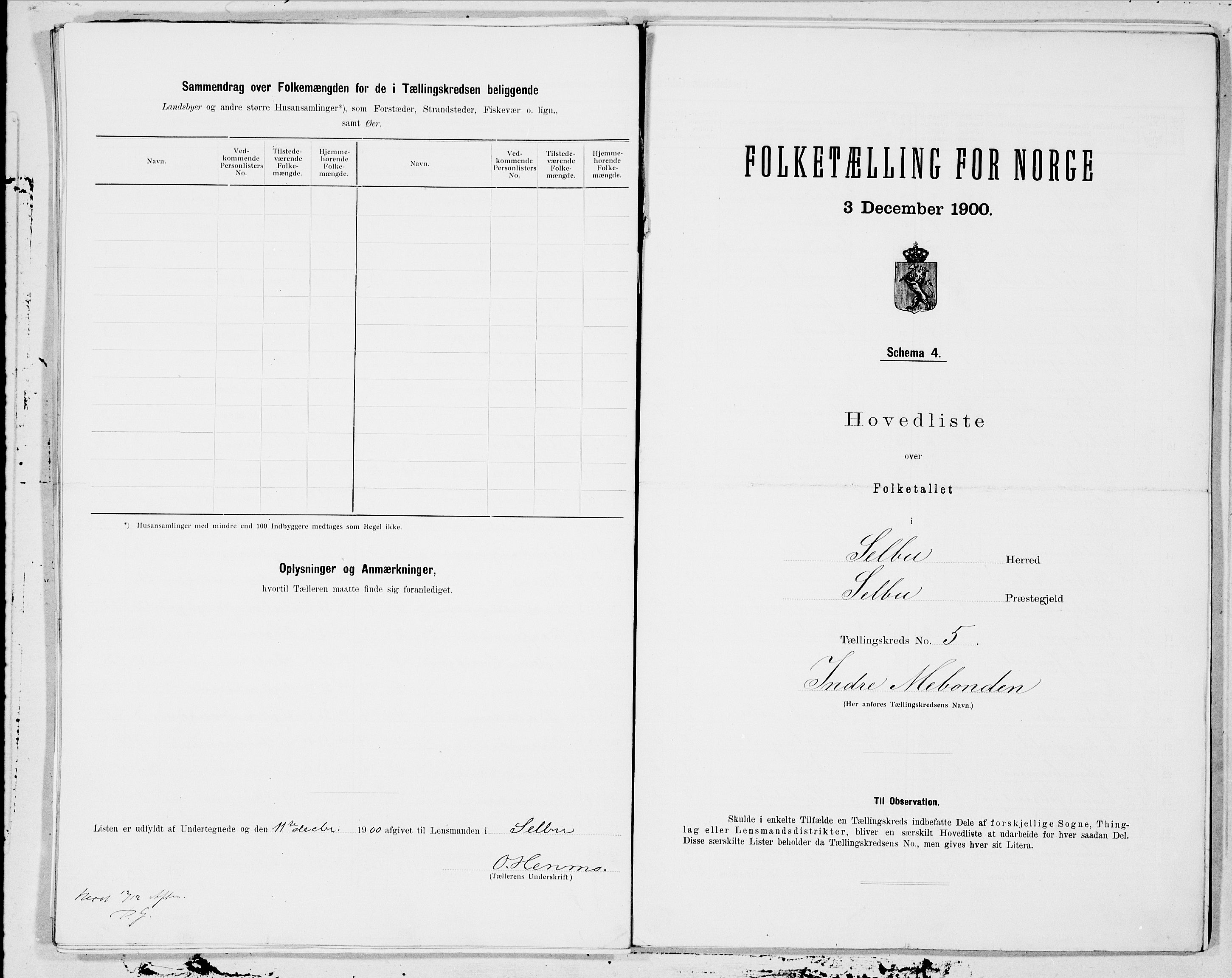 SAT, 1900 census for Selbu, 1900, p. 10