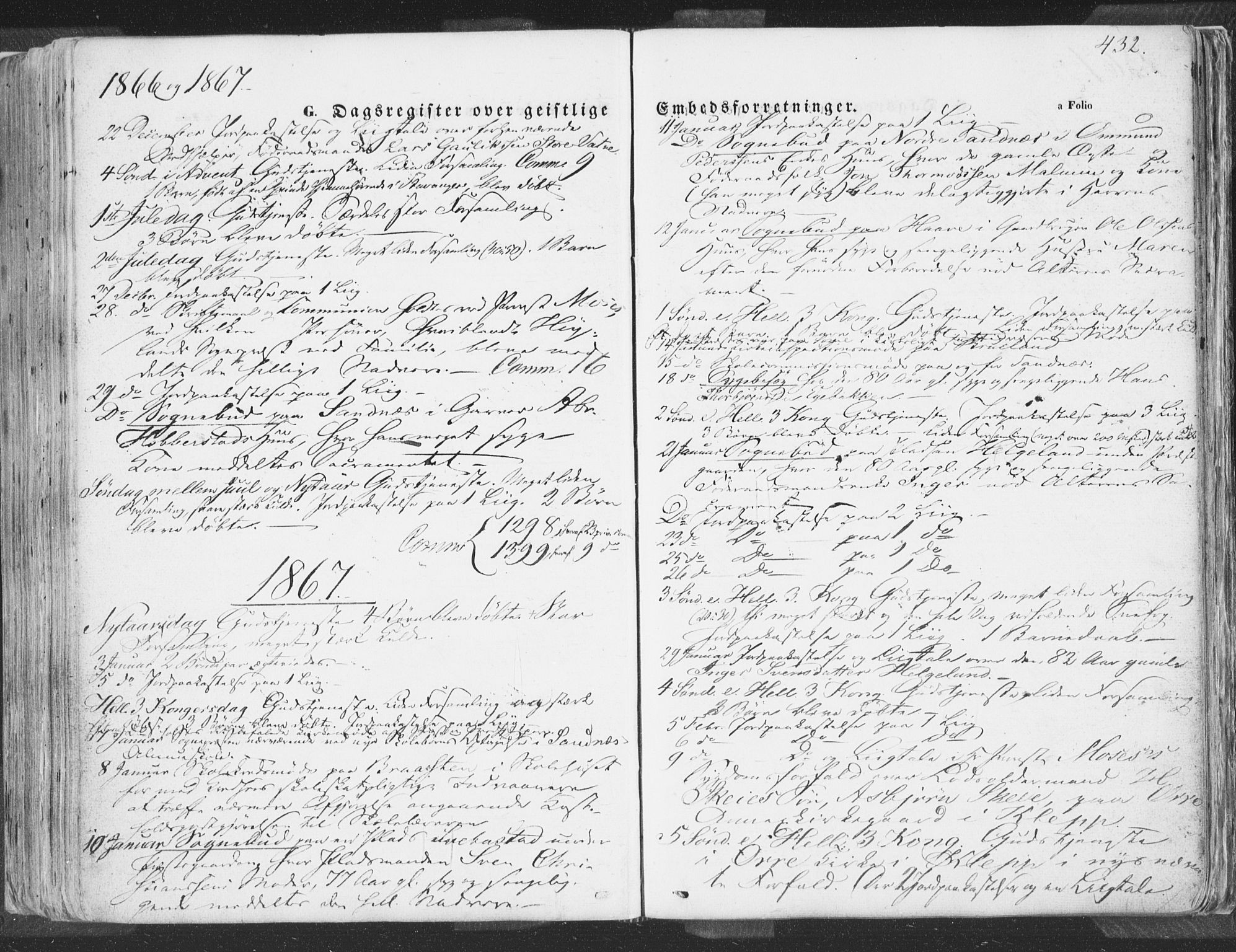 Høyland sokneprestkontor, SAST/A-101799/001/30BA/L0009: Parish register (official) no. A 9.2, 1857-1877, p. 432