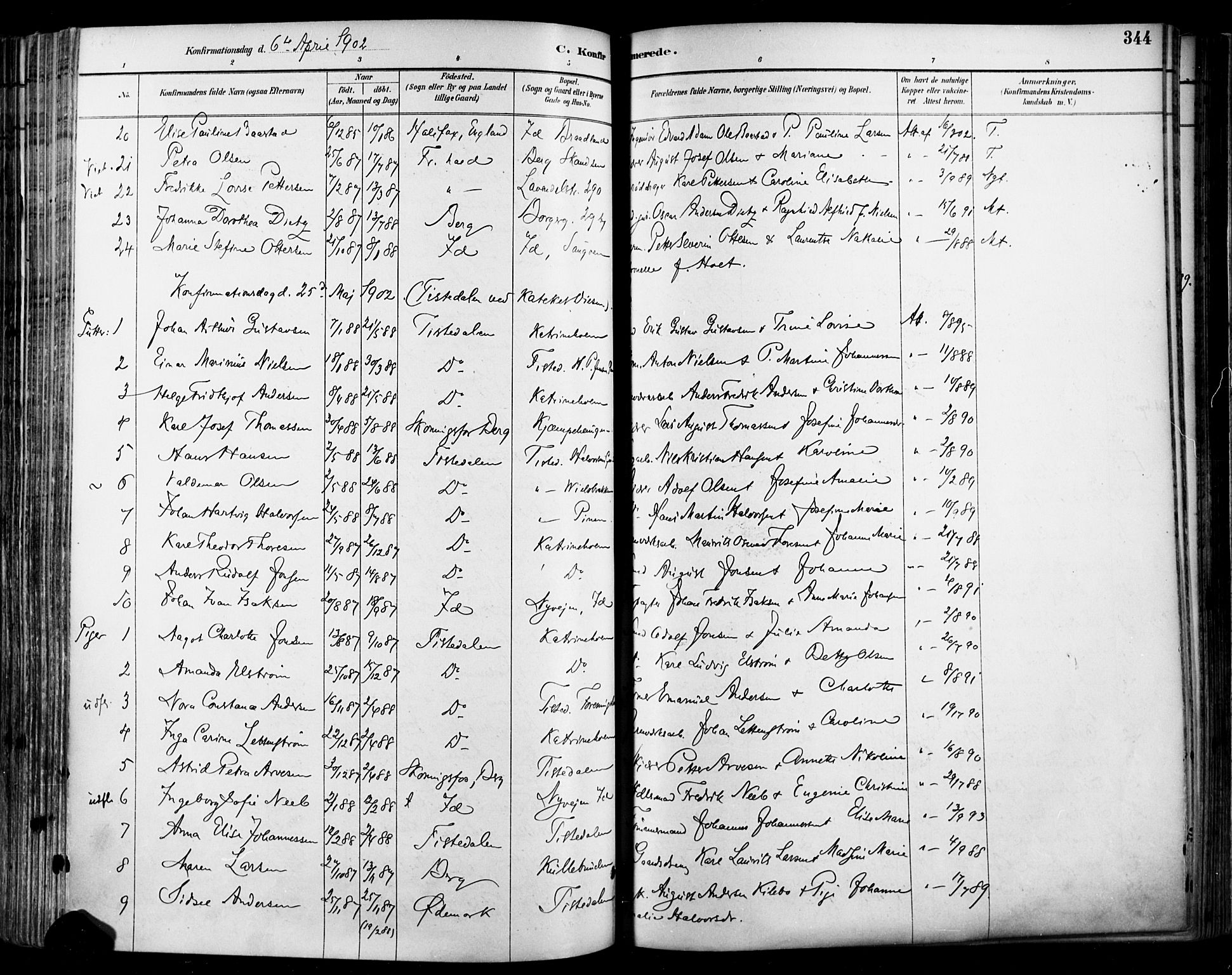 Halden prestekontor Kirkebøker, AV/SAO-A-10909/F/Fa/L0013: Parish register (official) no. I 13, 1890-1906, p. 344