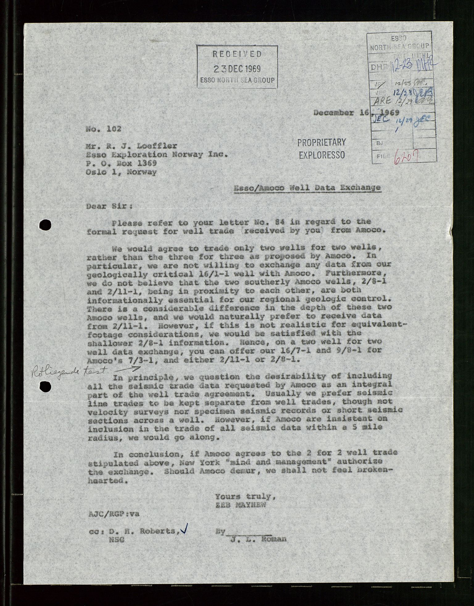 Pa 1512 - Esso Exploration and Production Norway Inc., AV/SAST-A-101917/E/Ea/L0021: Sak og korrespondanse, 1965-1974, p. 43