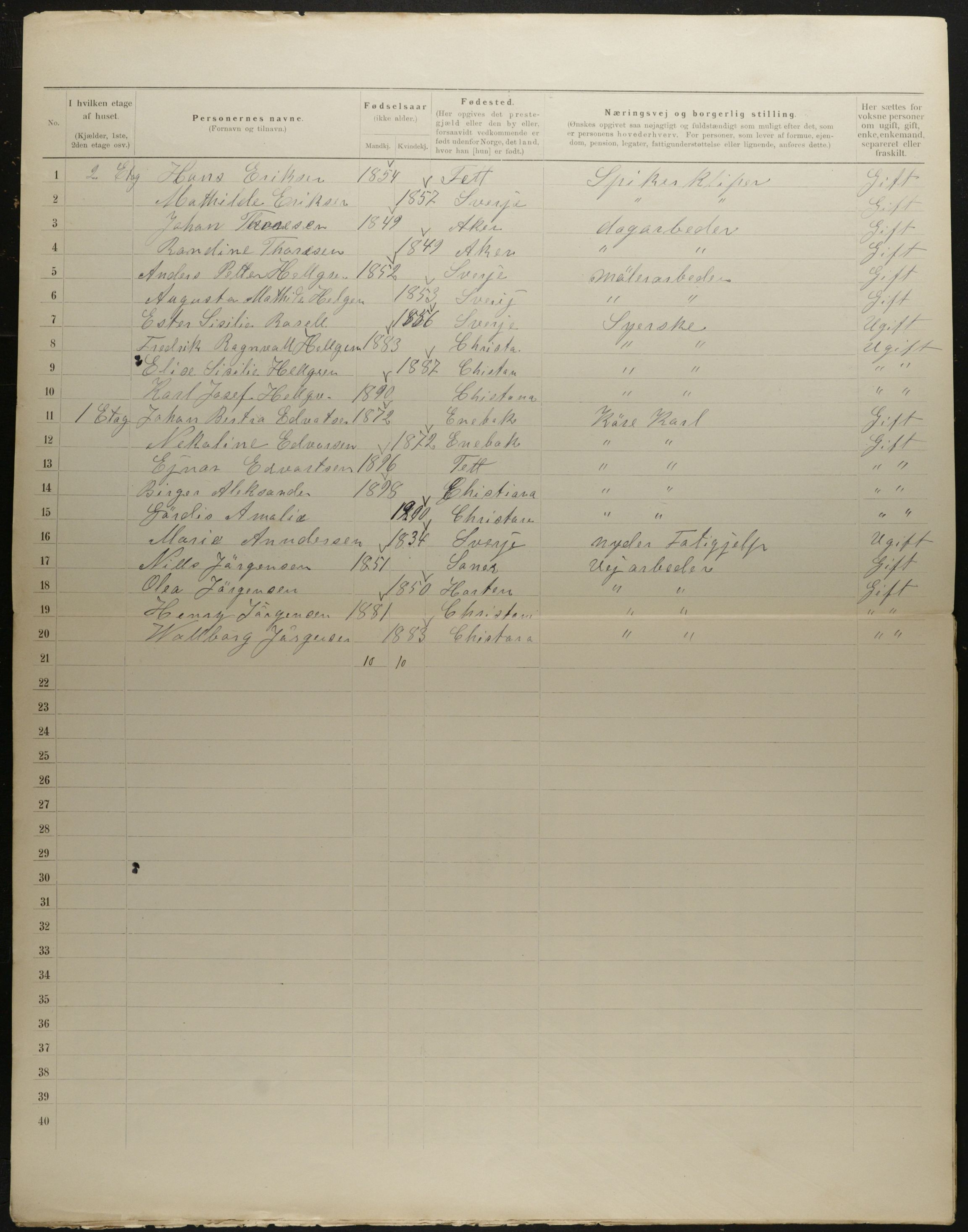 OBA, Municipal Census 1901 for Kristiania, 1901, p. 8826