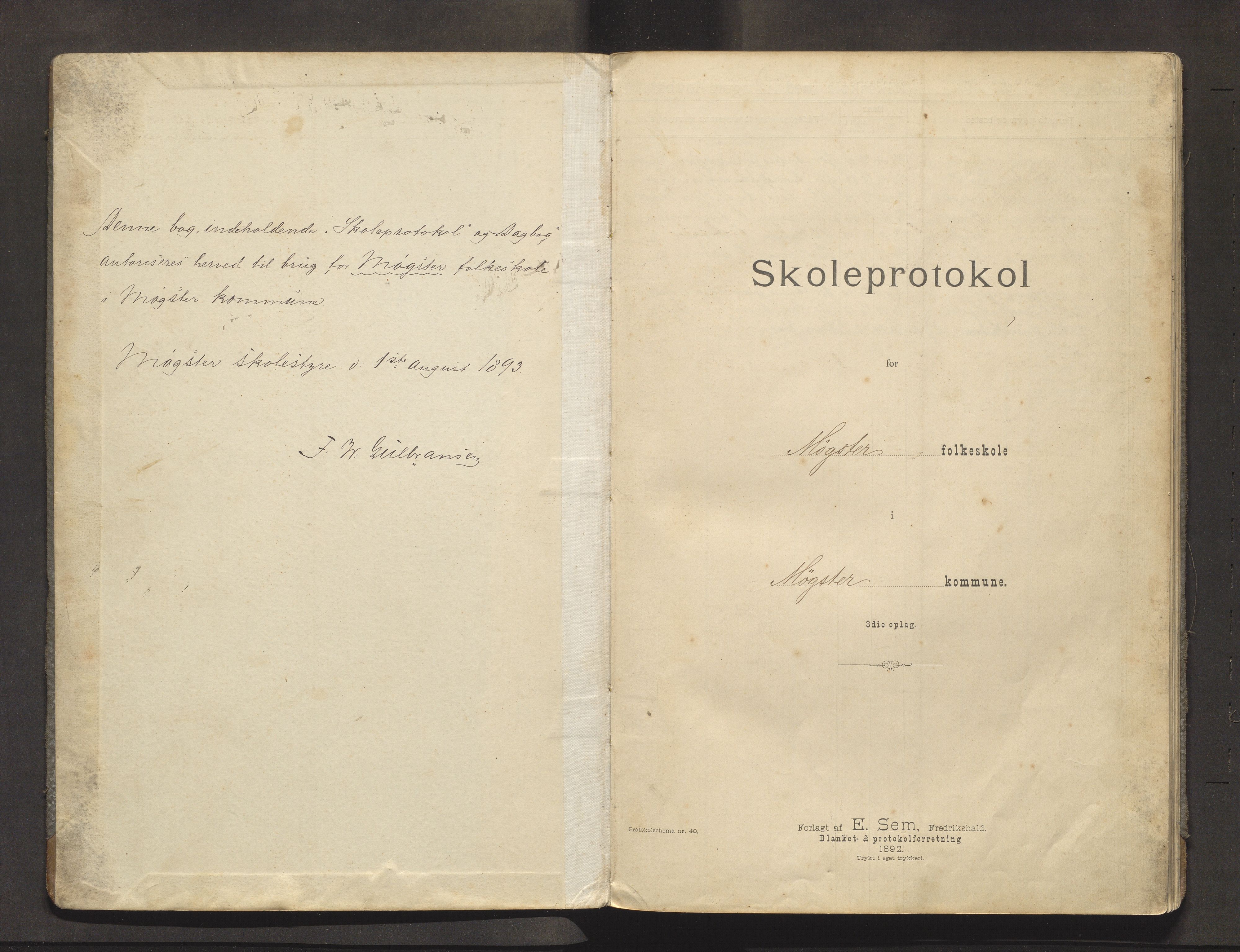 Austevoll kommune. Barneskulane, IKAH/1244-231/F/Fa/L0004: Skuleprotokoll for Møgster skule, 1893-1905
