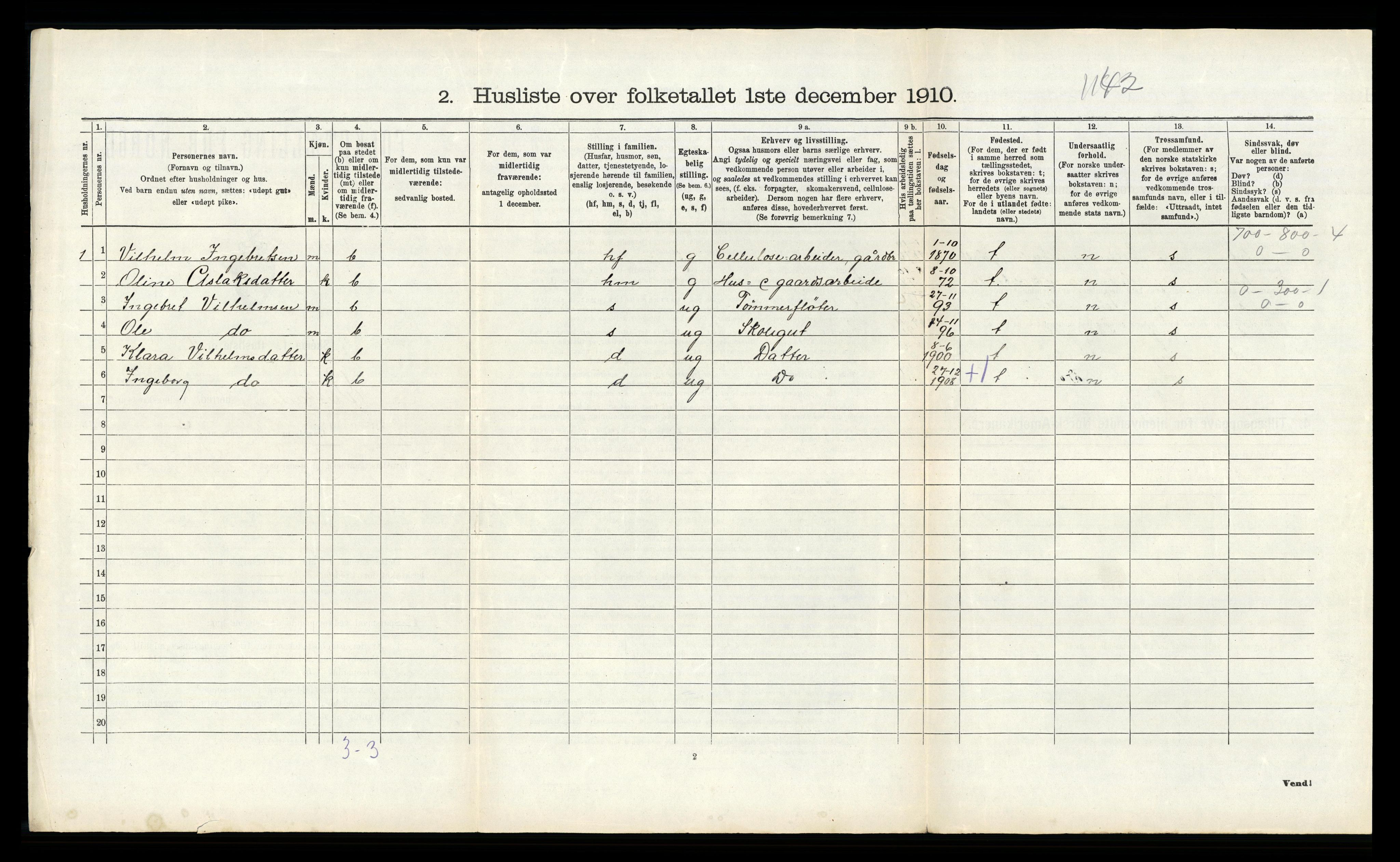 RA, 1910 census for Øyestad, 1910, p. 439